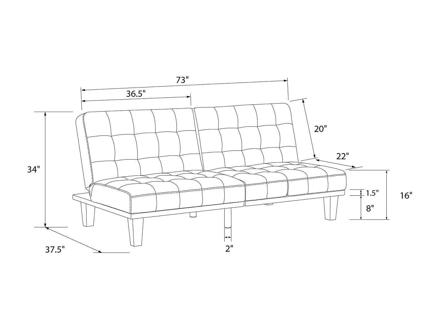 Dexter | Canapé-lit 3 places en gris lin