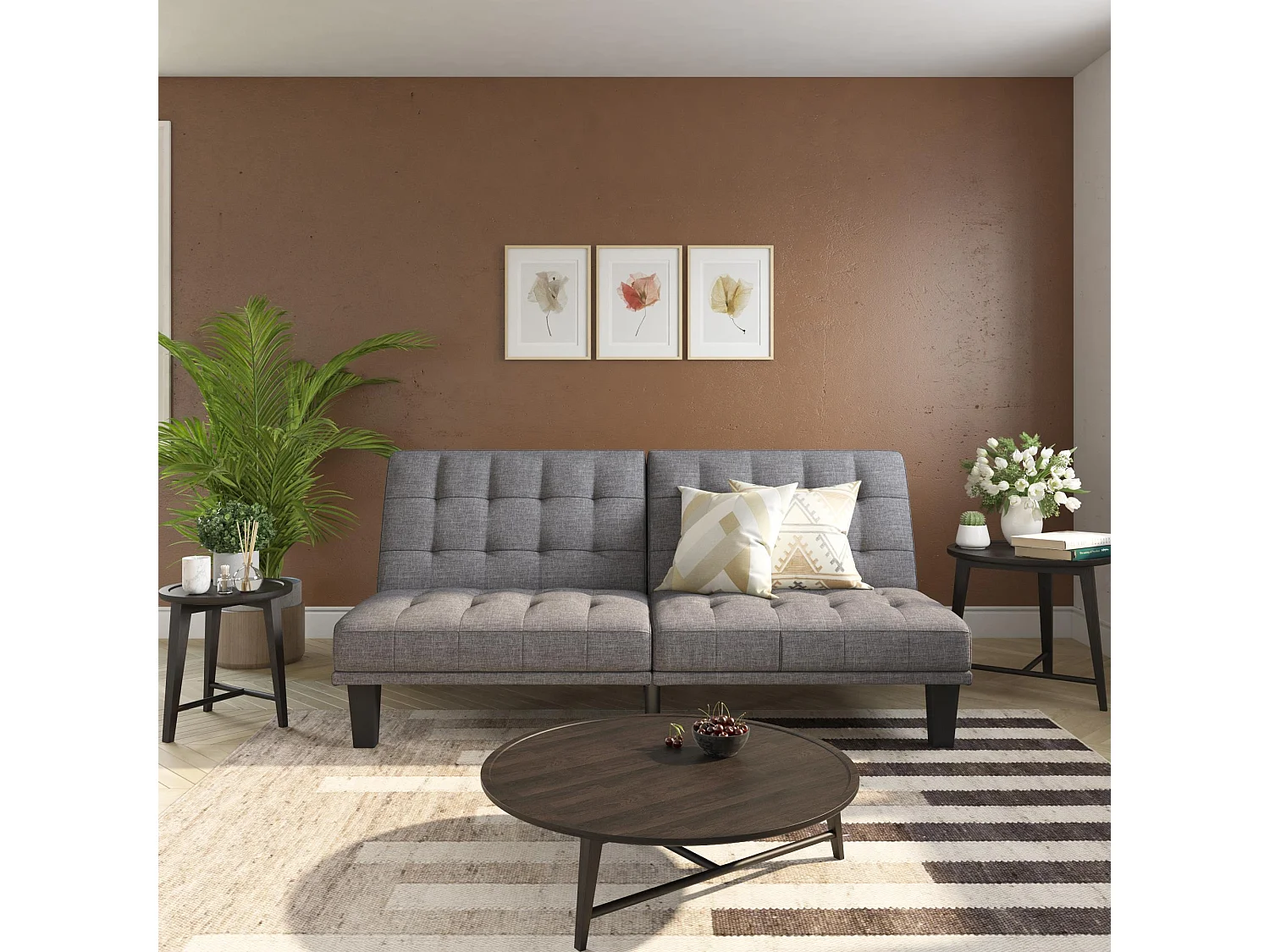 Dexter | Canapé-lit 3 places en gris lin