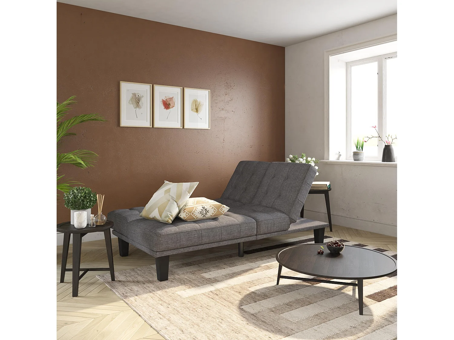 Dexter | Canapé-lit 3 places en gris lin