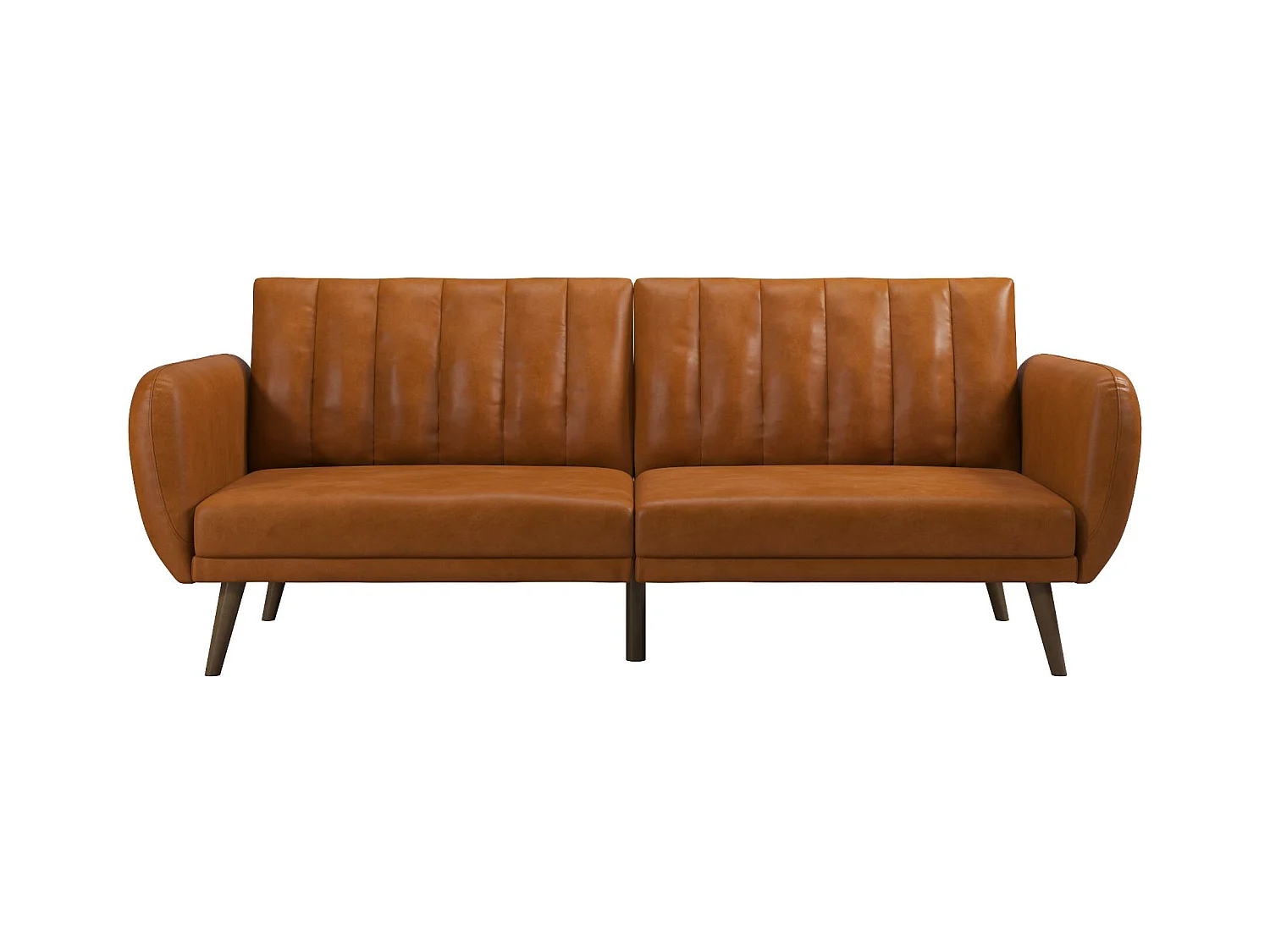 Schlafsofa 3 Sitze in Kunstleder Camel