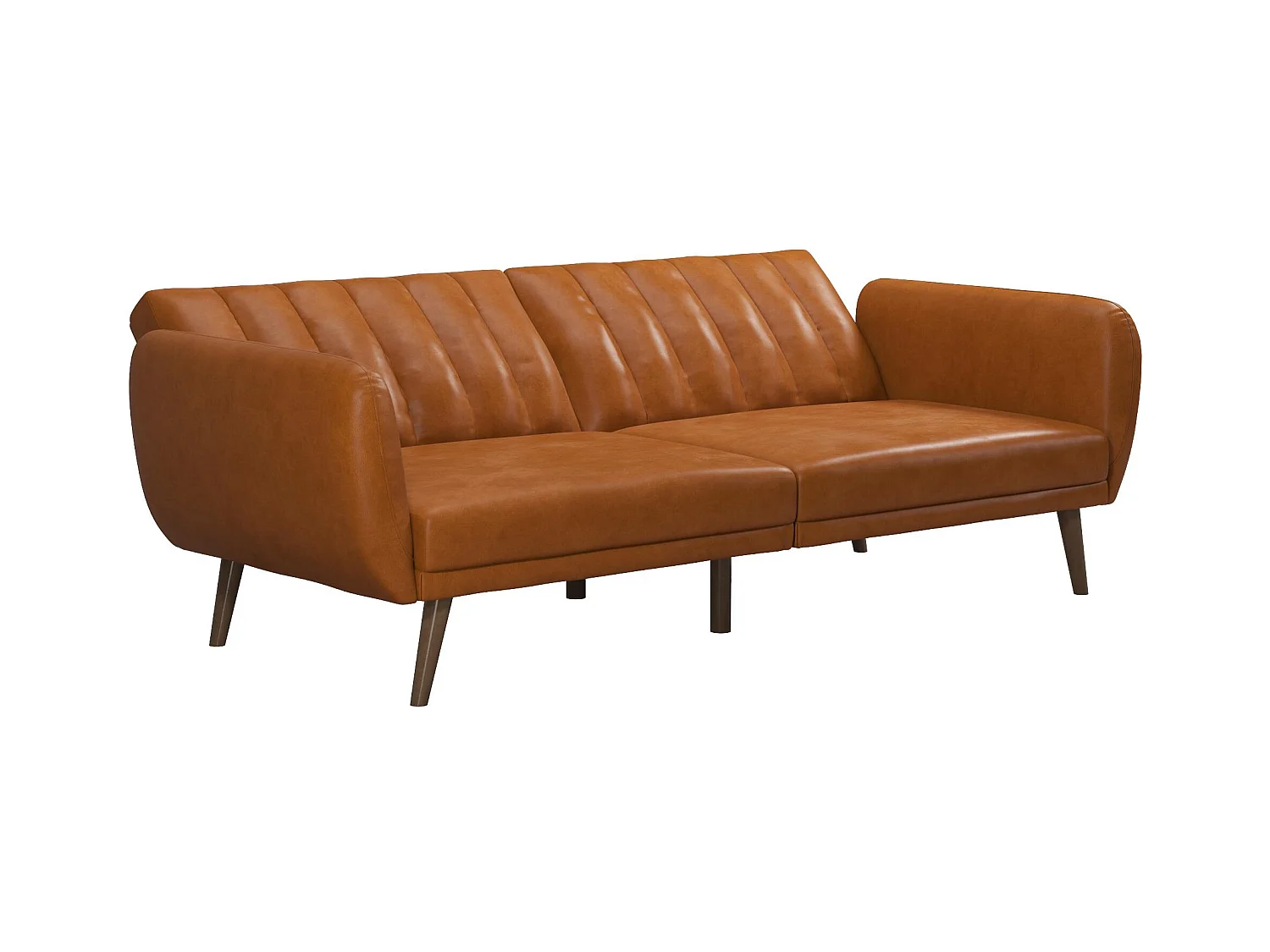 Schlafsofa 3 Sitze in Kunstleder Camel