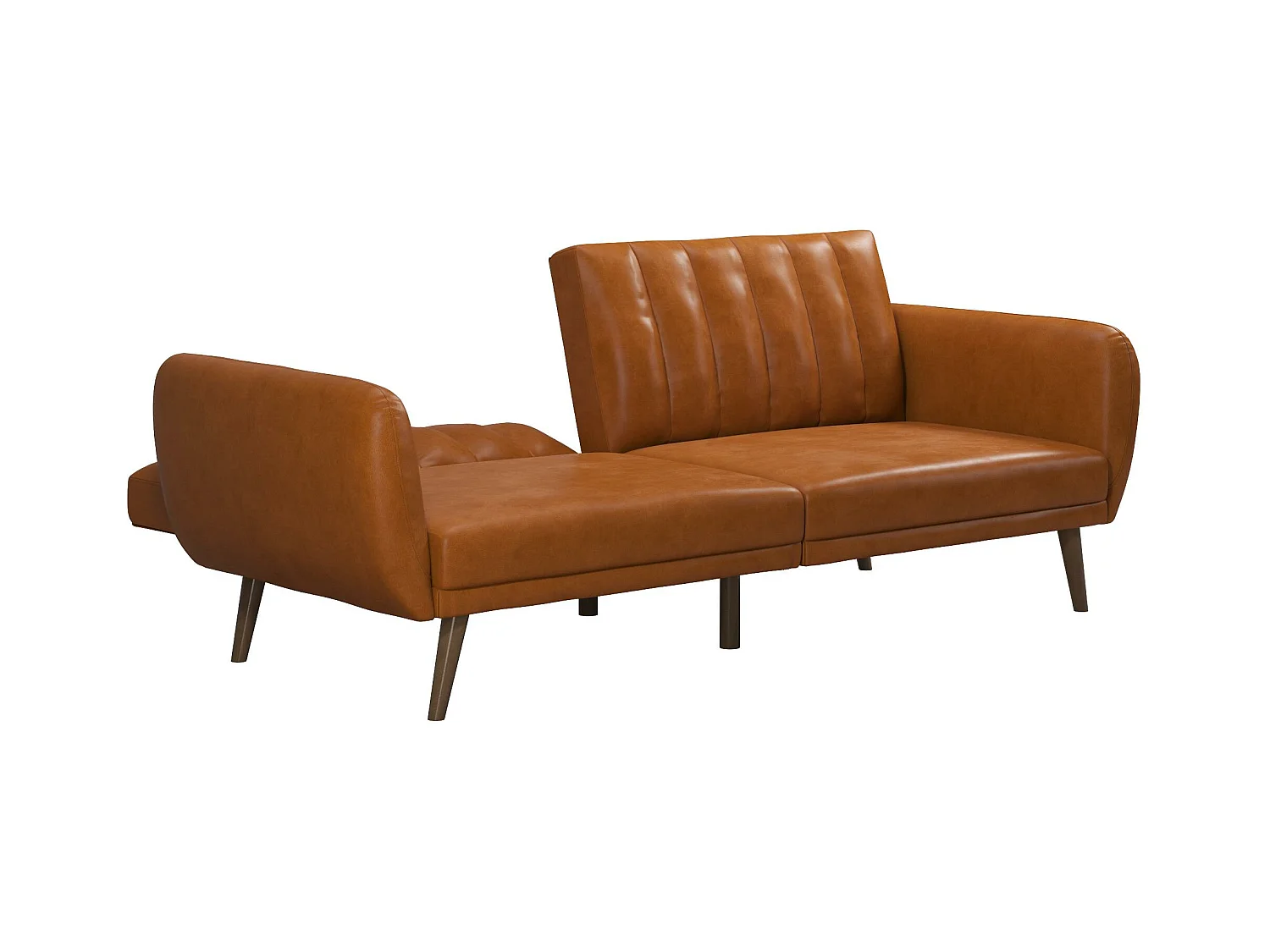 Schlafsofa 3 Sitze in Kunstleder Camel
