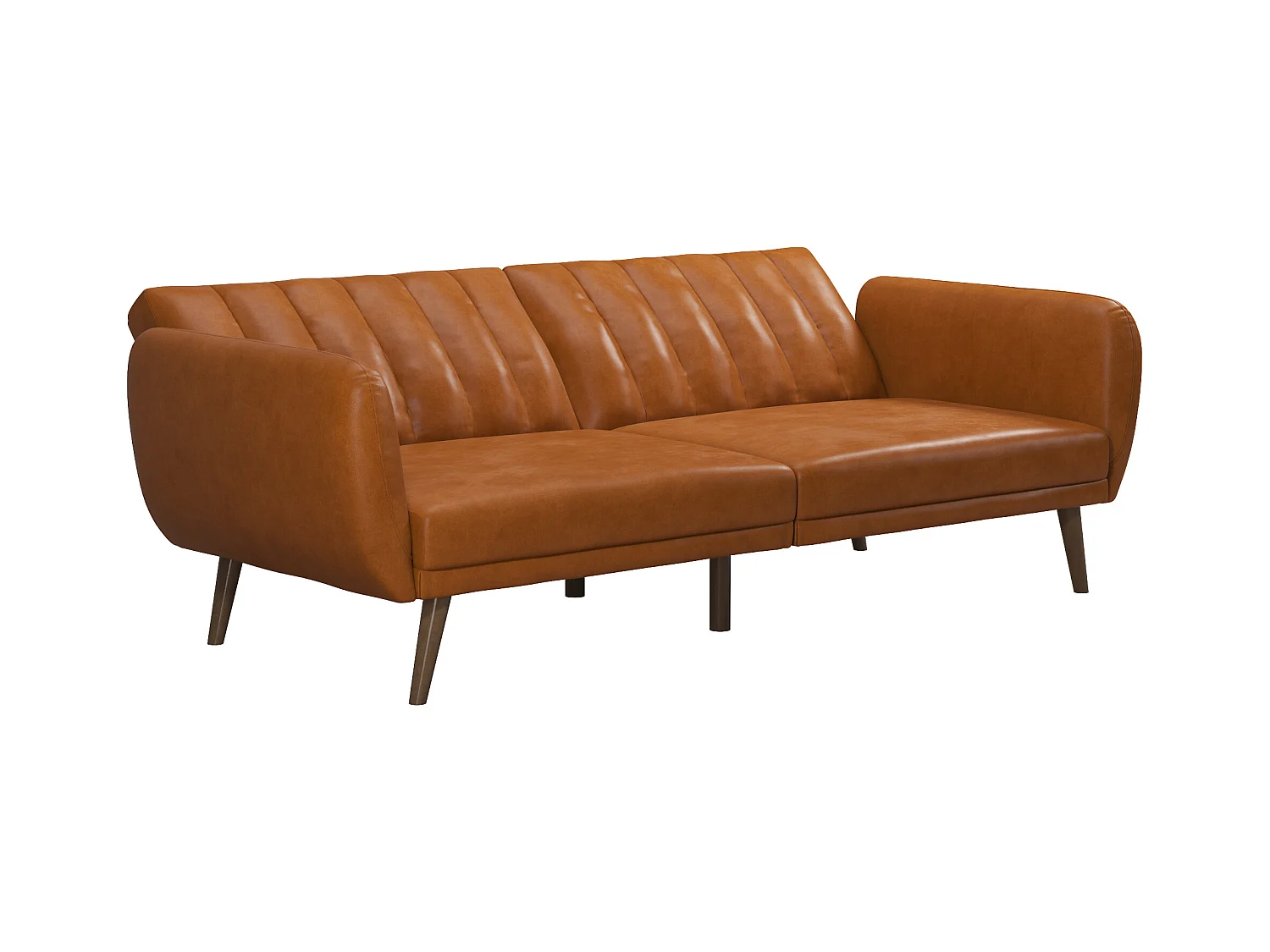 Schlafsofa 3 Sitze in Kunstleder Camel