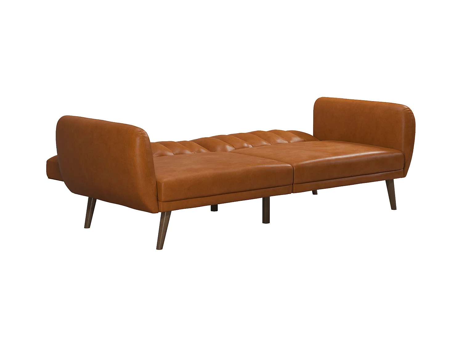 Schlafsofa 3 Sitze in Kunstleder Camel