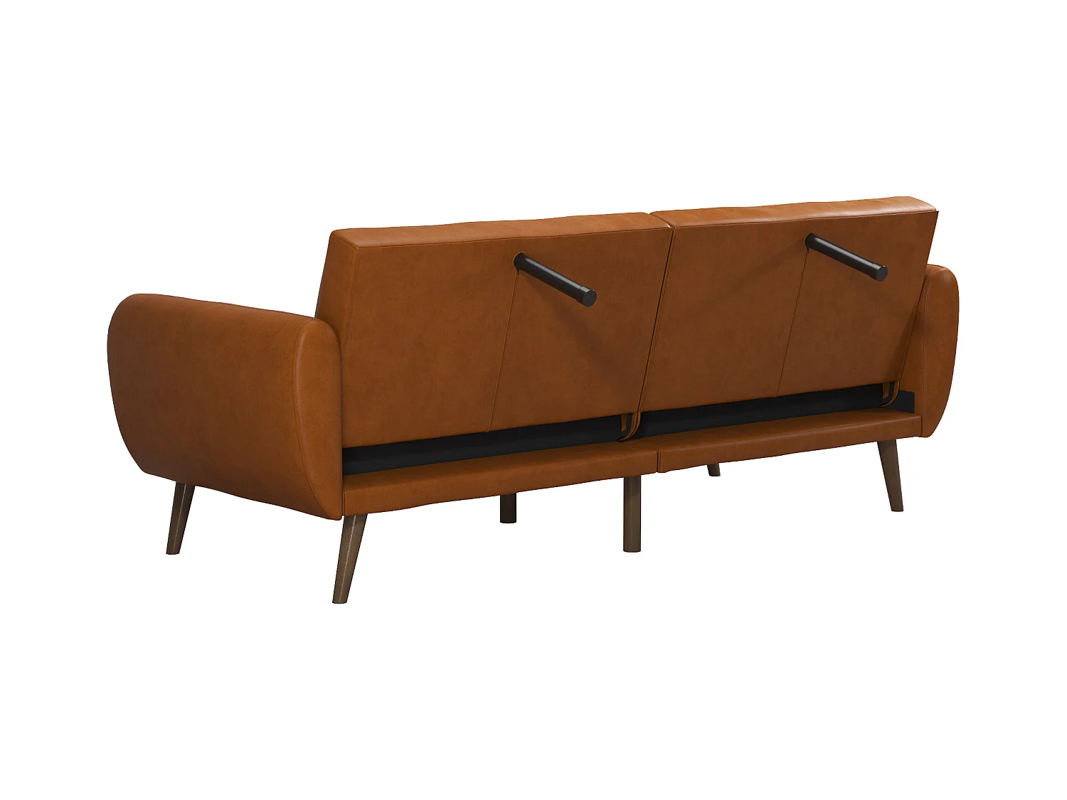 Schlafsofa 3 Sitze in Kunstleder Camel