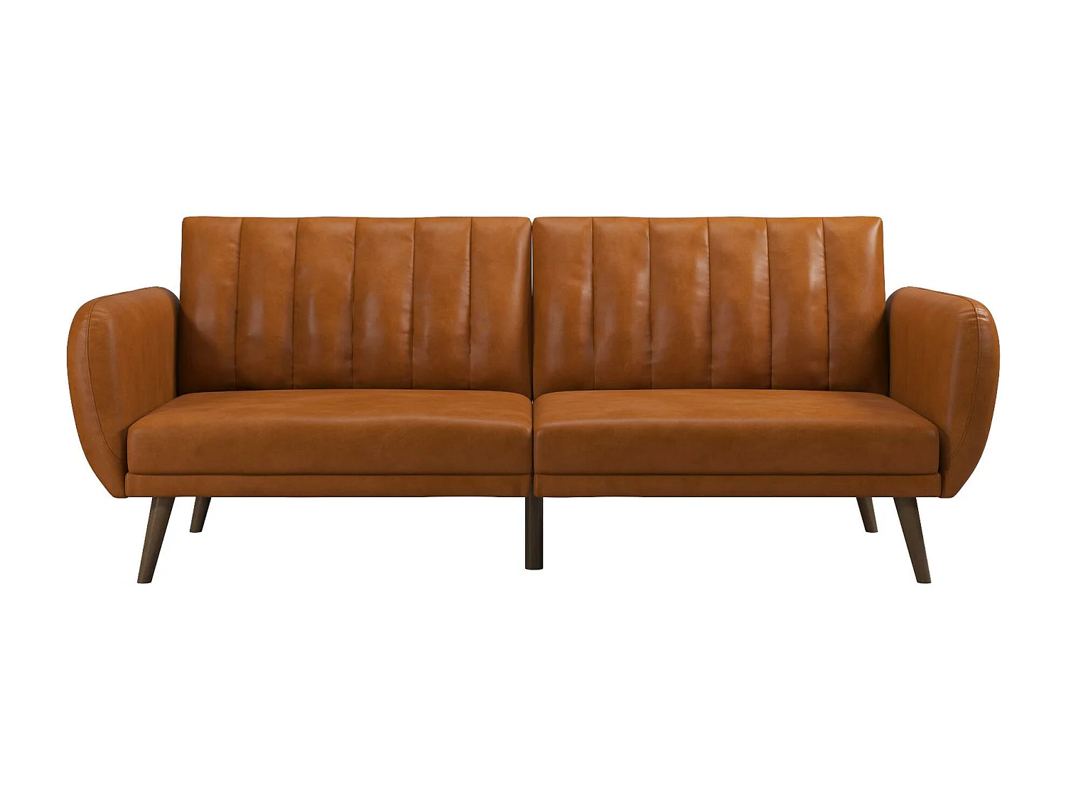 Schlafsofa 3 Sitze in Kunstleder Camel