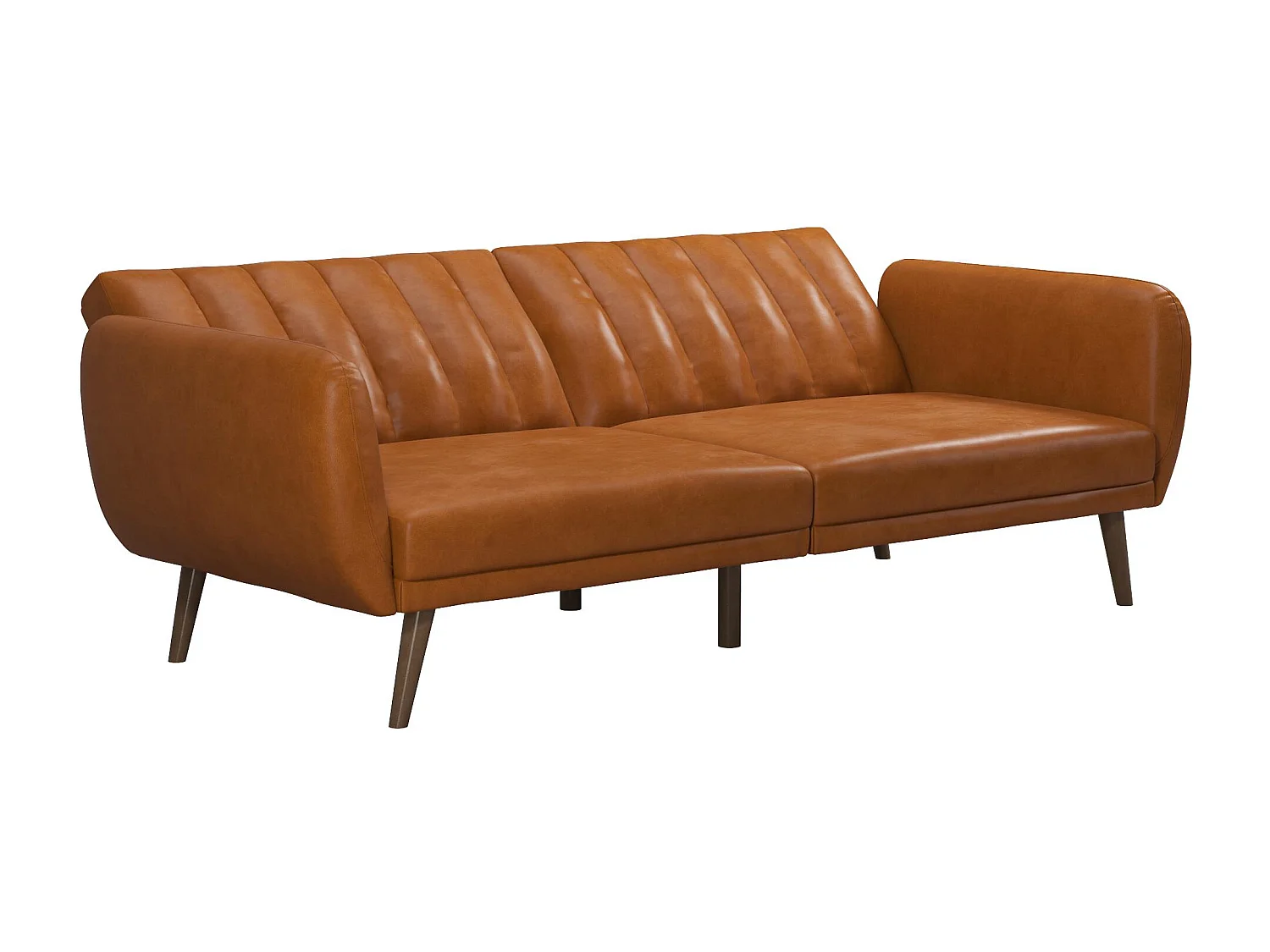 Schlafsofa 3 Sitze in Kunstleder Camel