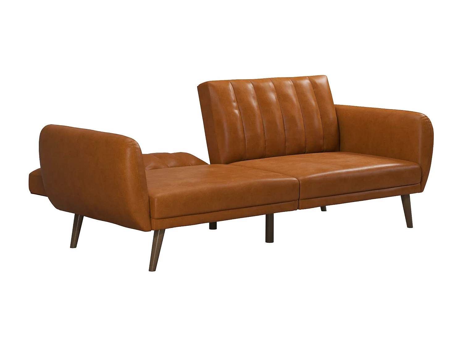 Schlafsofa 3 Sitze in Kunstleder Camel