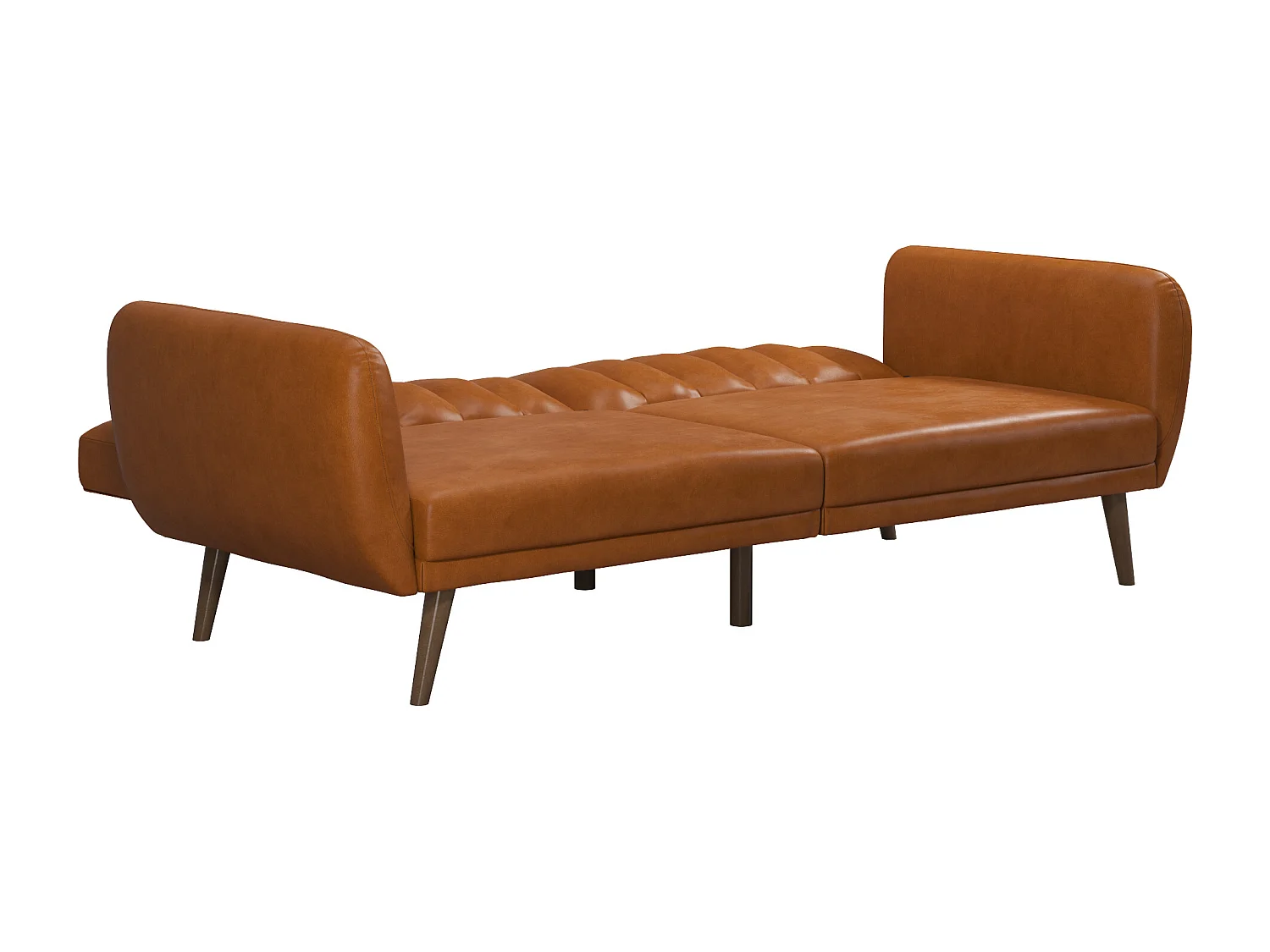 Schlafsofa 3 Sitze in Kunstleder Camel
