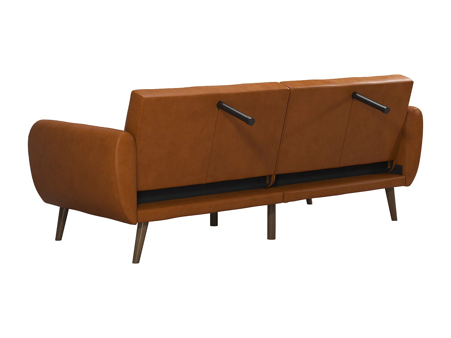 Schlafsofa 3 Sitze in Kunstleder Camel