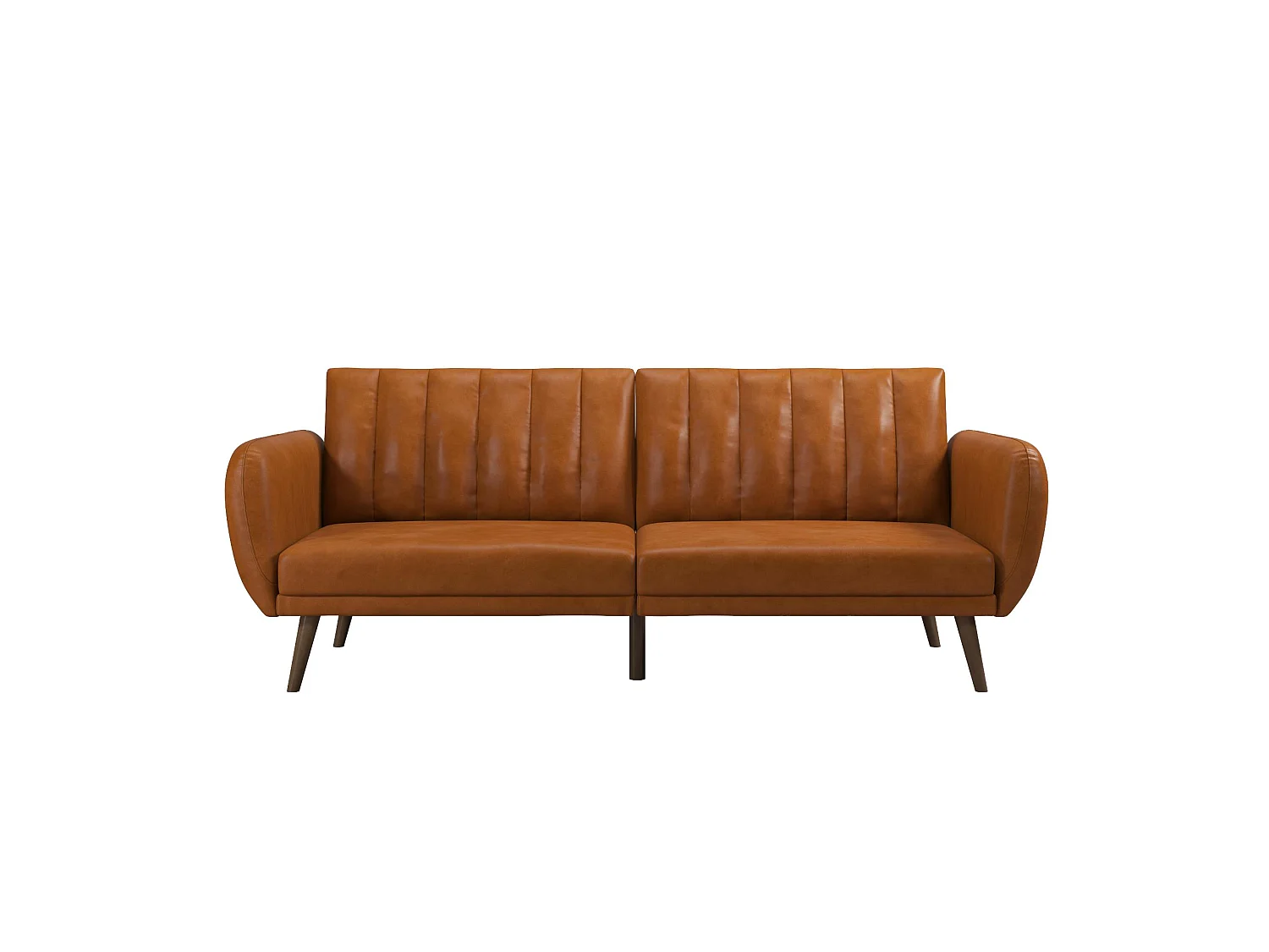 Schlafsofa 3 Sitze in Kunstleder Camel