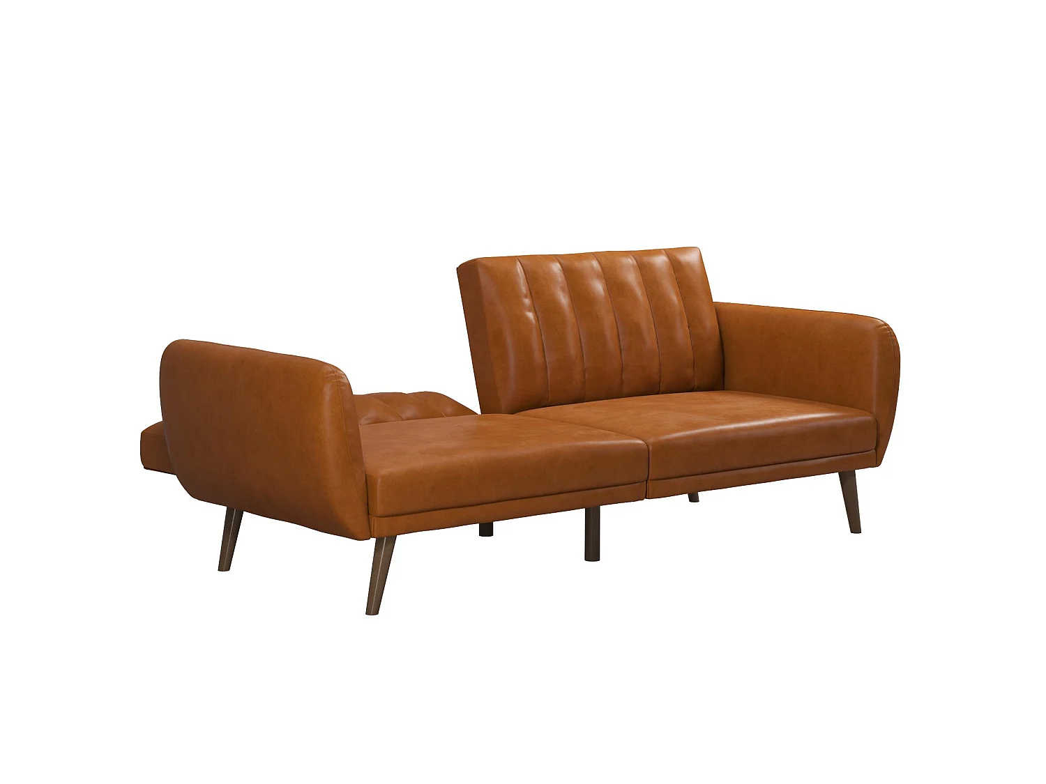 Schlafsofa 3 Sitze in Kunstleder Camel