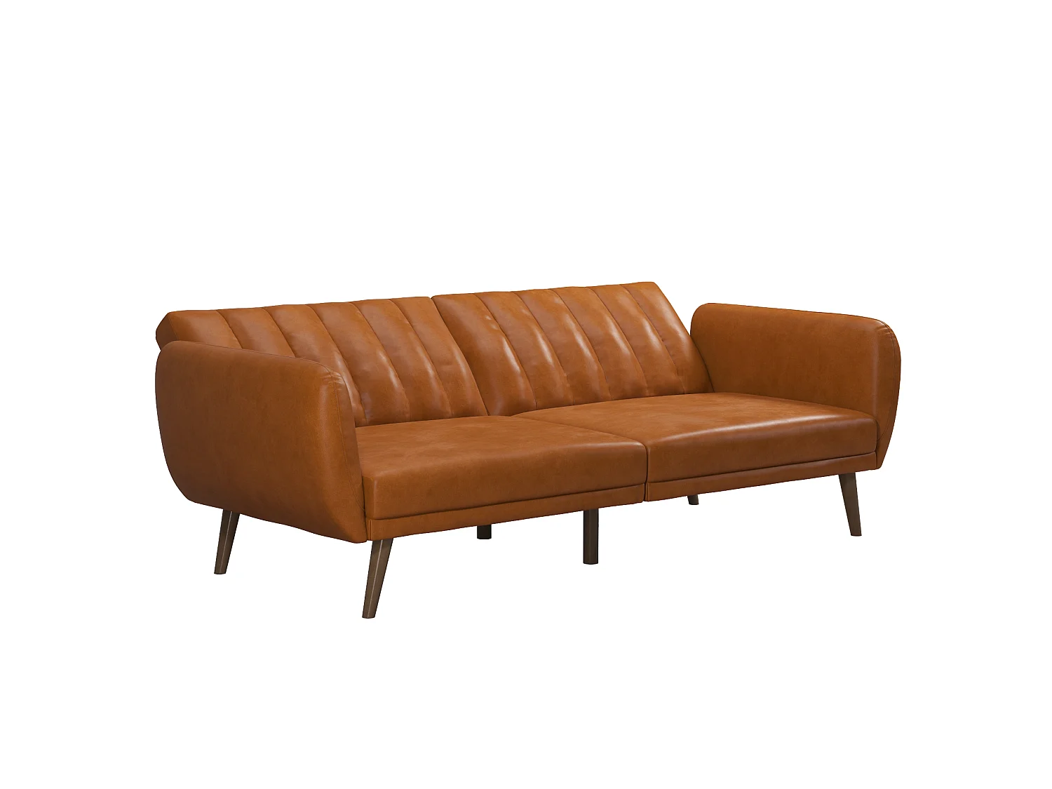Schlafsofa 3 Sitze in Kunstleder Camel