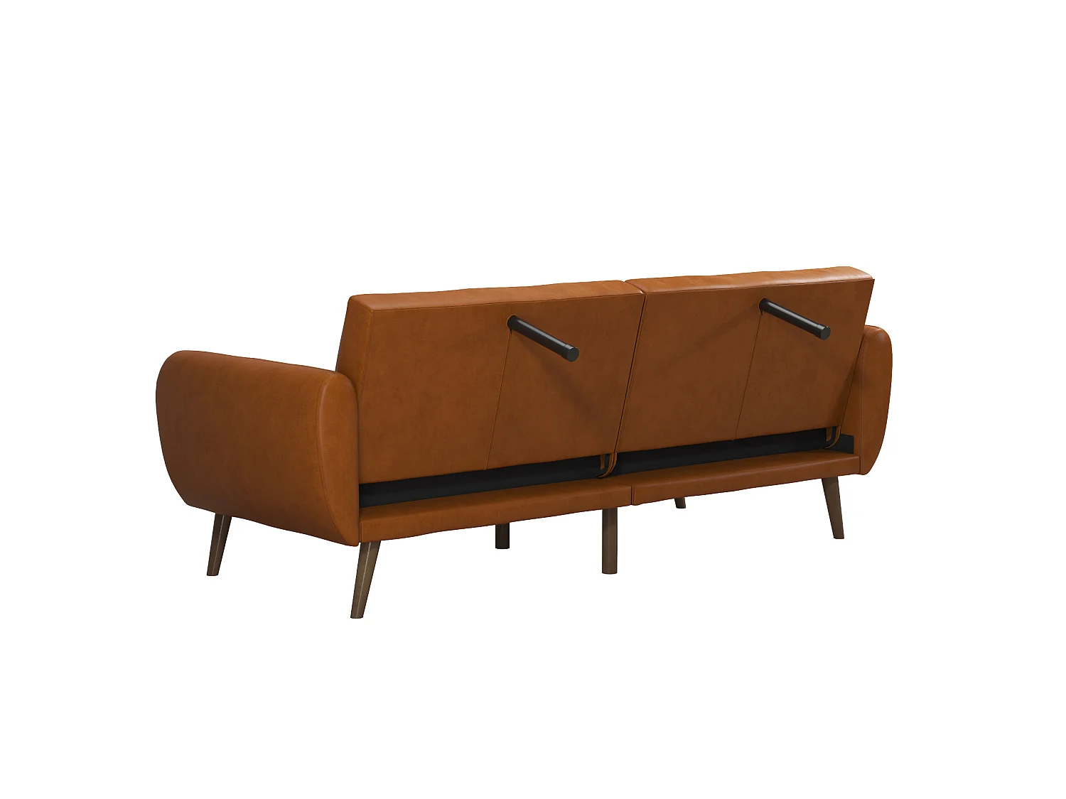 Schlafsofa 3 Sitze in Kunstleder Camel