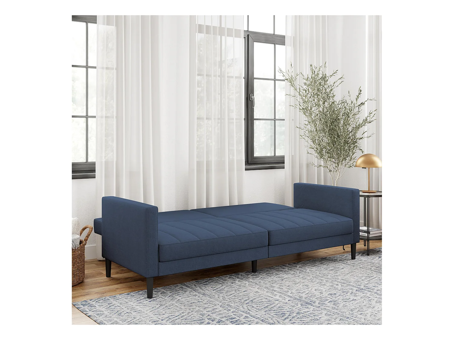 Divano 3 posti in tessuto Navy