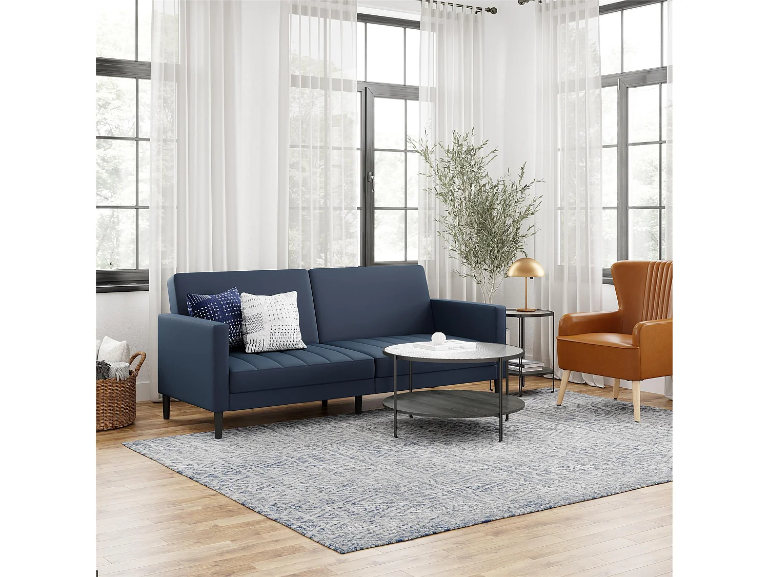 Liam | Canapé 3 places en tissu Navy