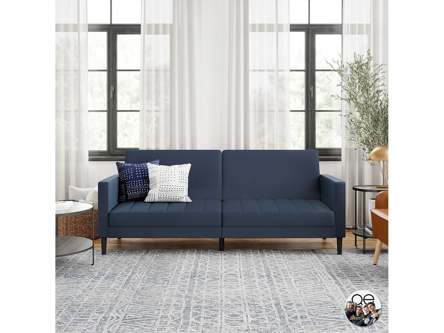 Liam | Canapé 3 places en tissu Navy