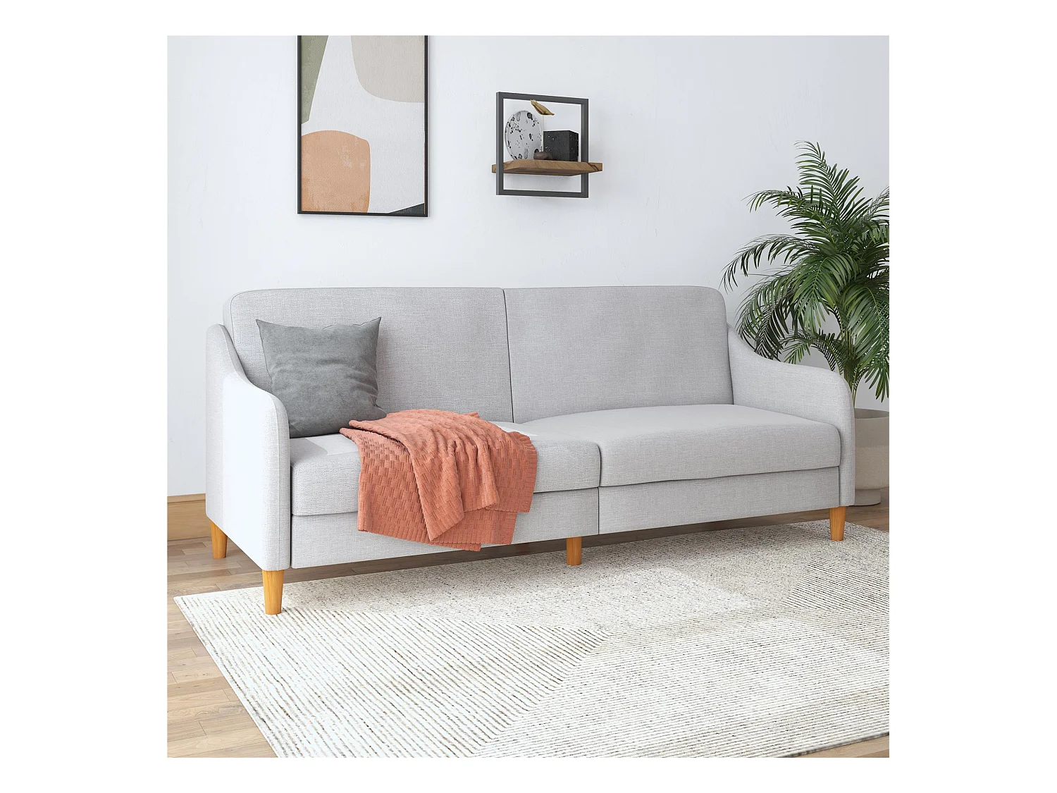 Jasper | Canapé-lit 3 places en gris lin