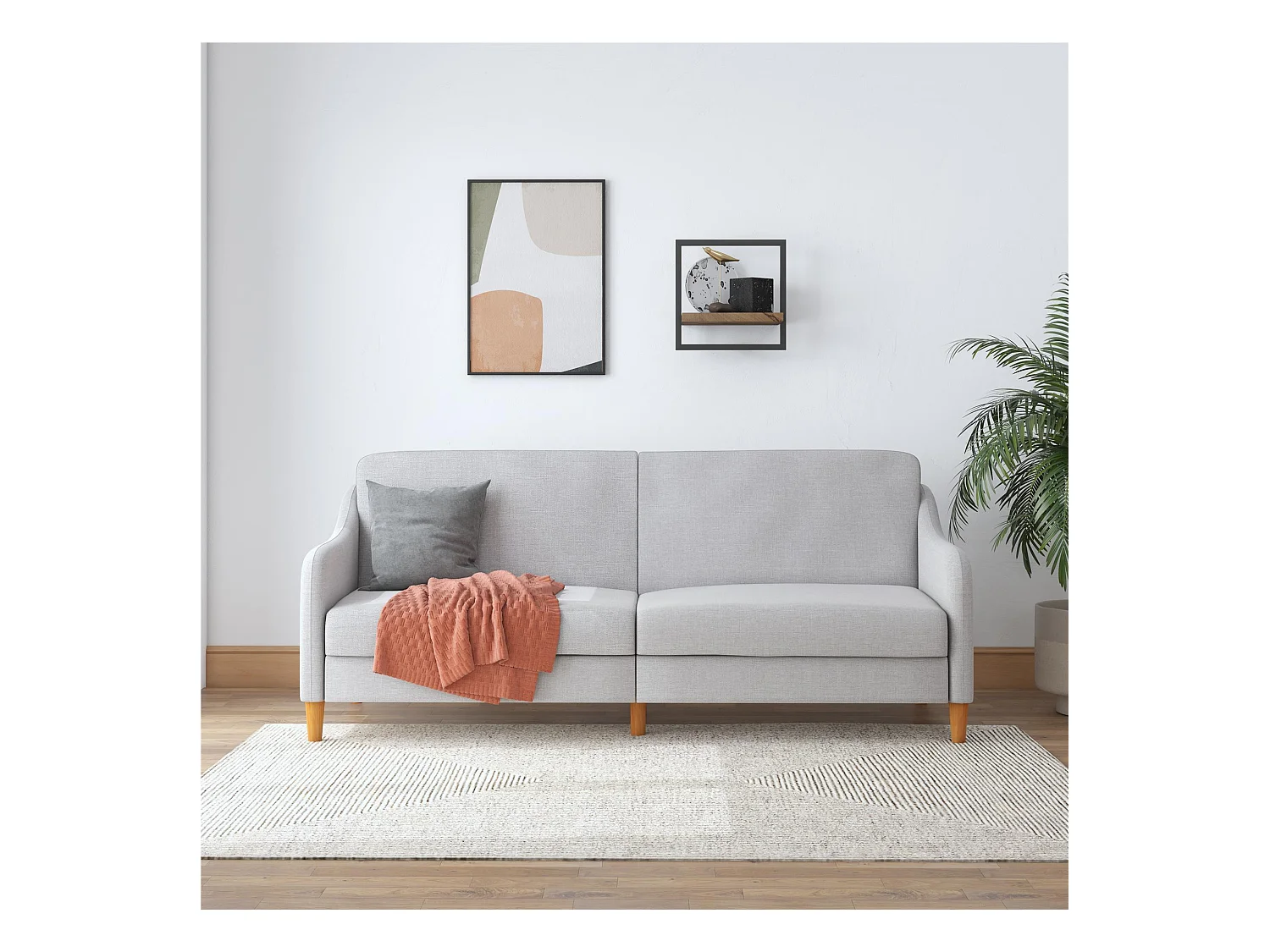 Jasper | Canapé-lit 3 places en gris lin