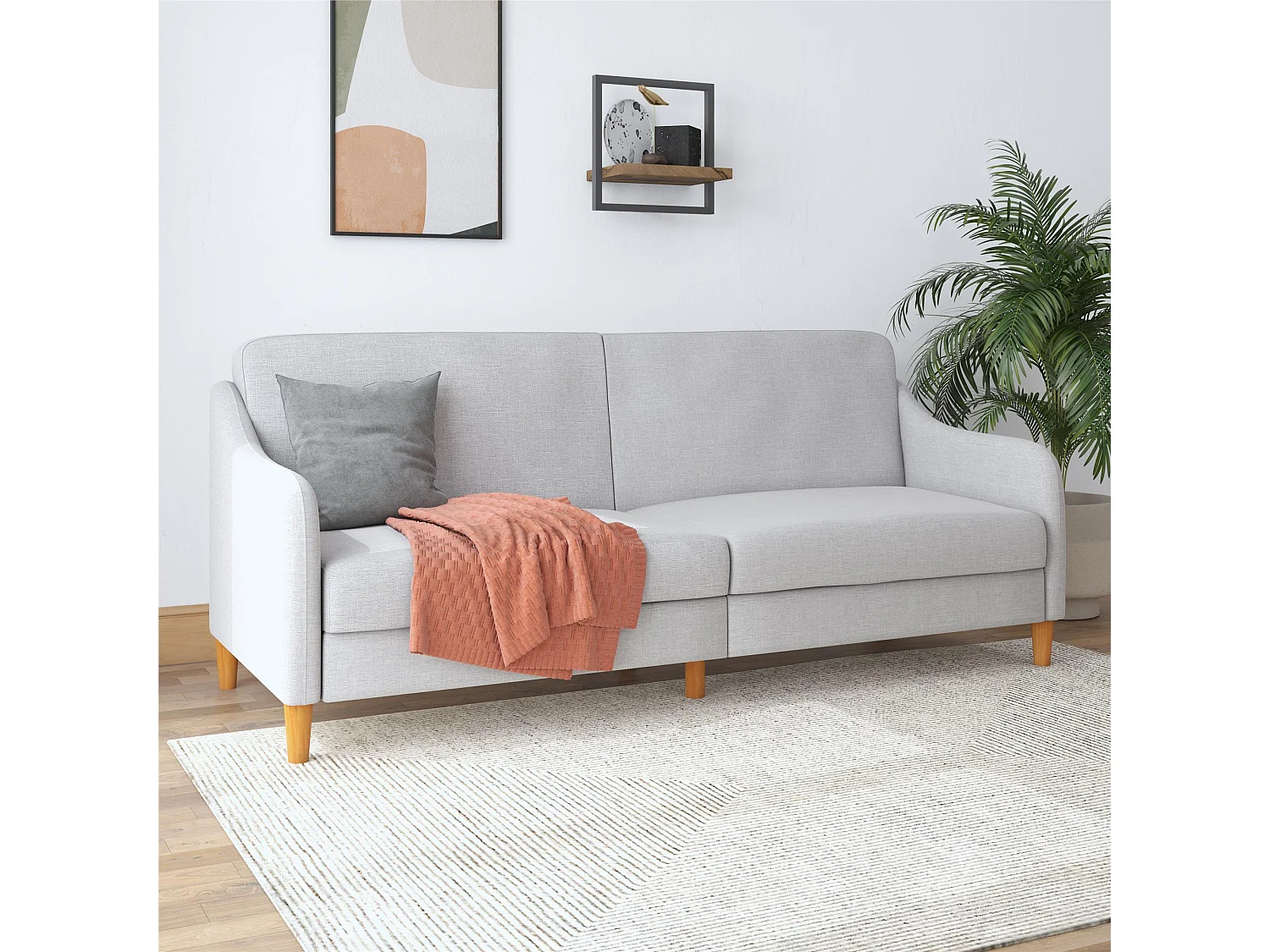 Jasper | Canapé-lit 3 places en gris lin