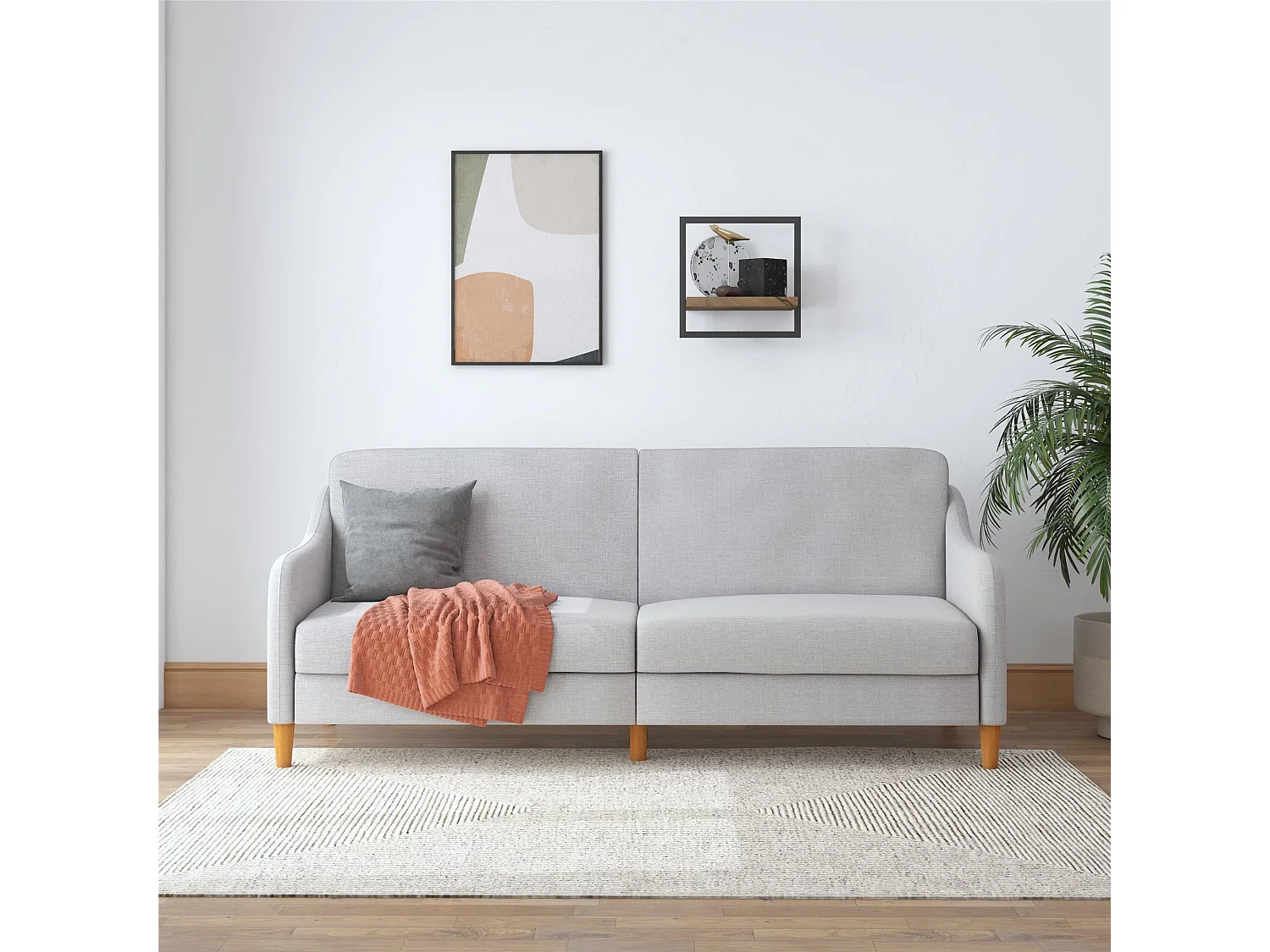 Jasper | Canapé-lit 3 places en gris lin