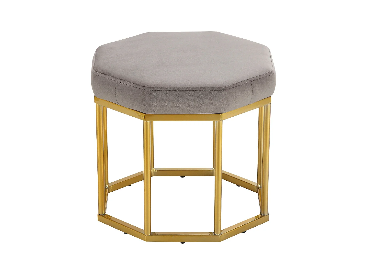 Taburete de terciopelo gris