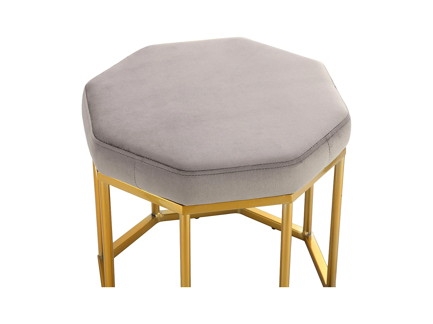 Taburete de terciopelo gris