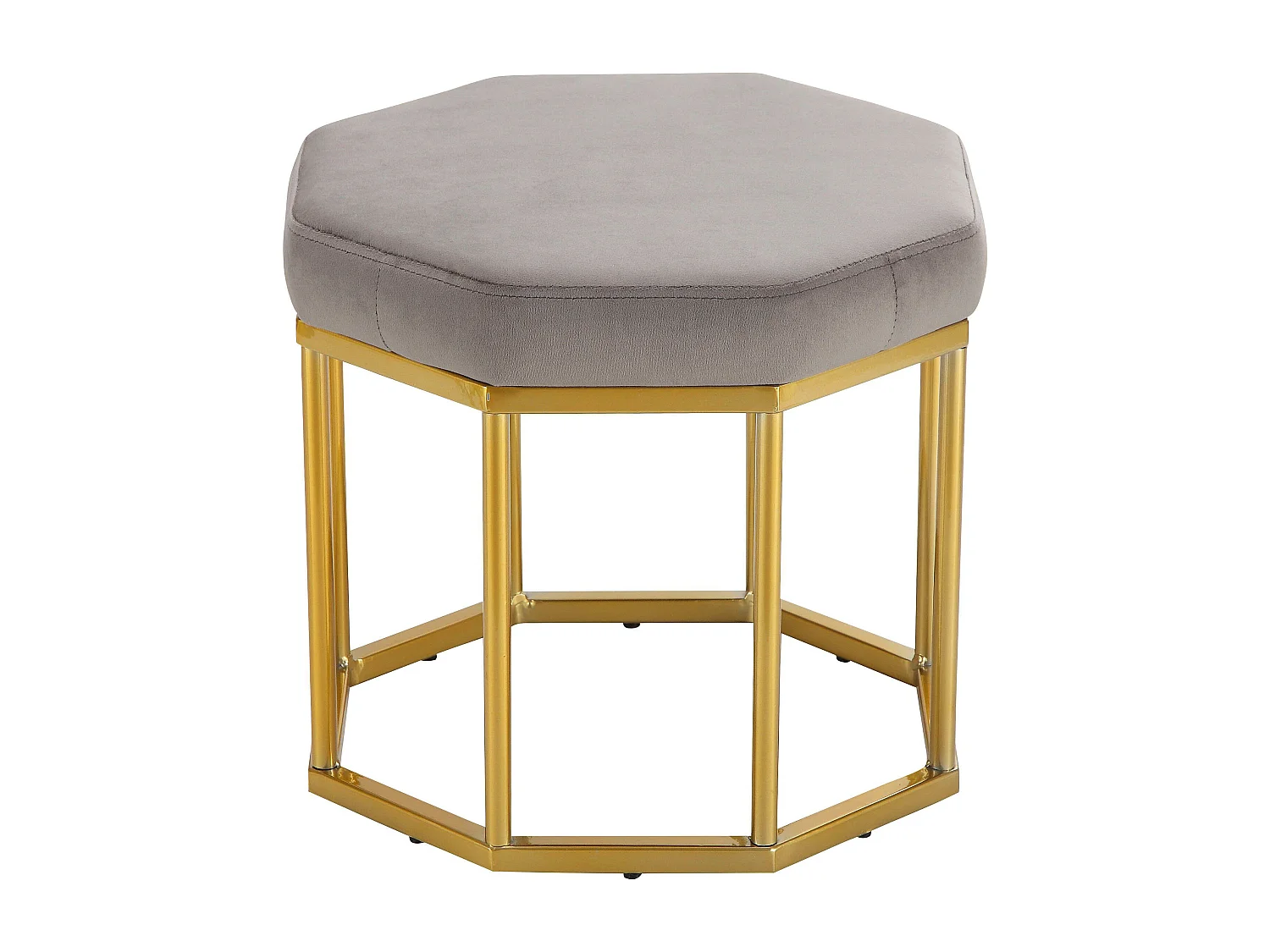Ayda | Tabouret en velours gris