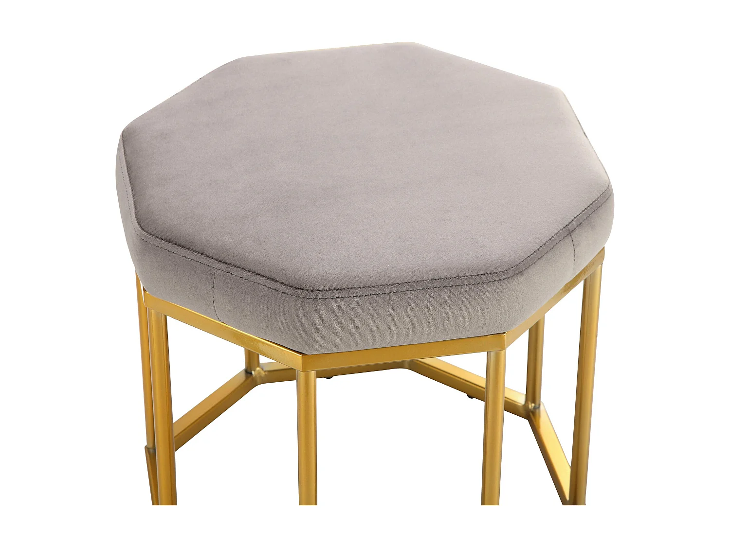 Ayda | Tabouret en velours gris
