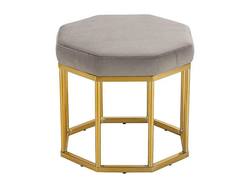 Ayda | Tabouret en velours gris