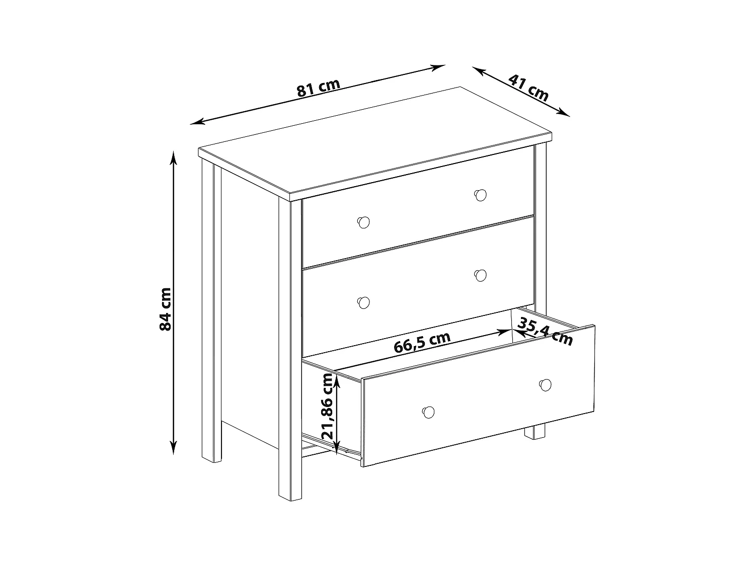 Tico | Table de nuit avec 1 tiroir et 1 porte en Marron clair