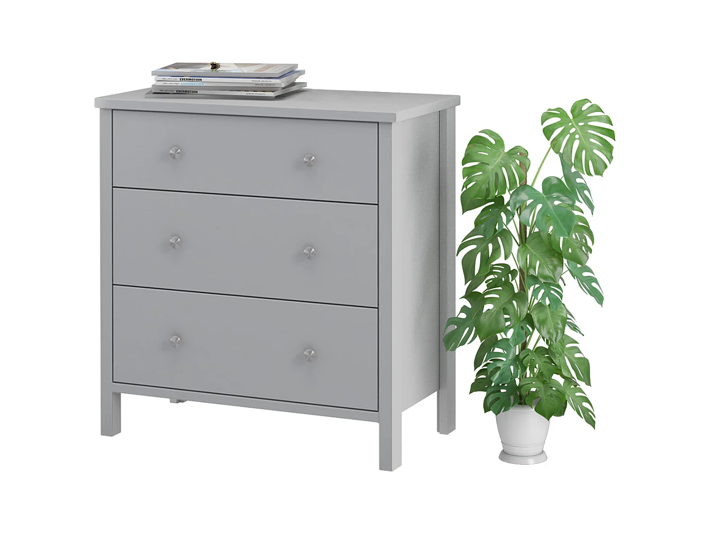 Tico | Table de nuit avec 1 tiroir et 1 porte en Marron clair