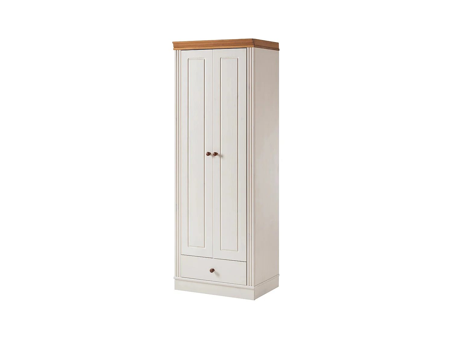 Anita | Armoire avec 2 portes et 1 tiroir en pin blanc
