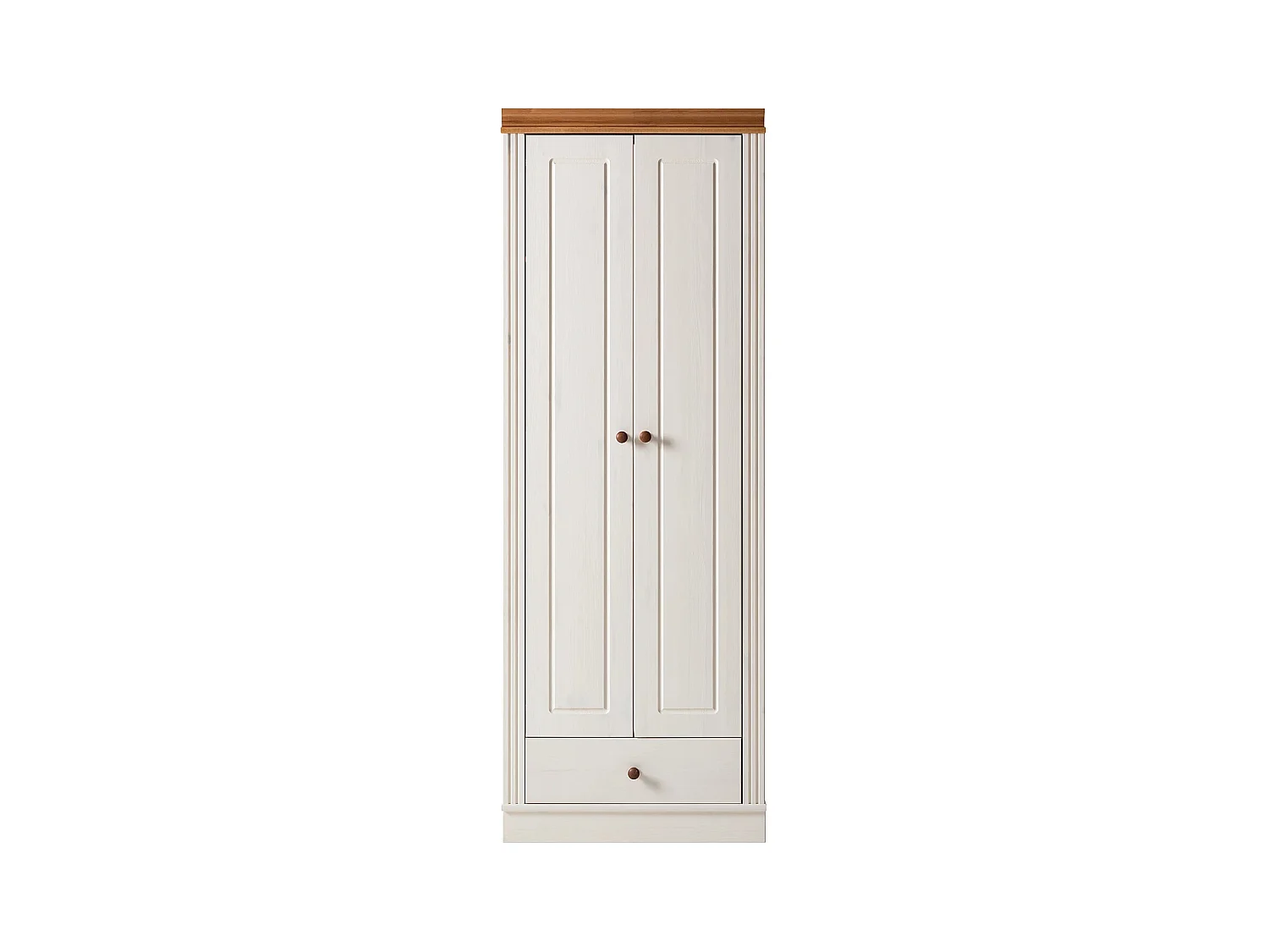 Anita | Armoire avec 2 portes et 1 tiroir en pin blanc