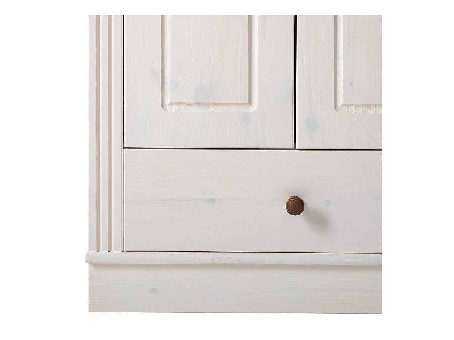 Anita | Armoire avec 2 portes et 1 tiroir en pin blanc