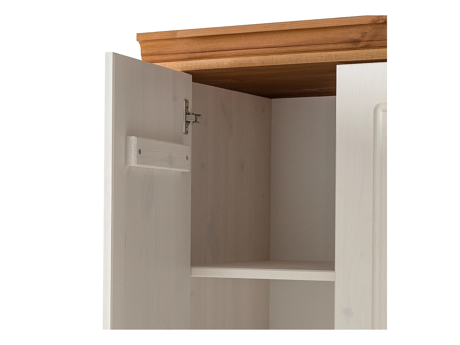 Anita | Armoire avec 2 portes et 1 tiroir en pin blanc