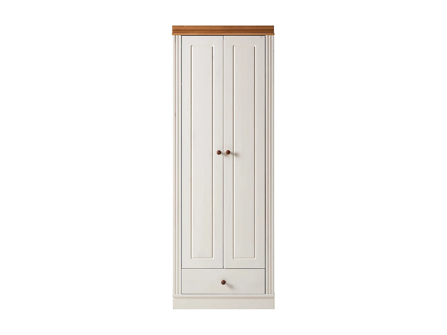 Anita | Armoire avec 2 portes et 1 tiroir en pin blanc