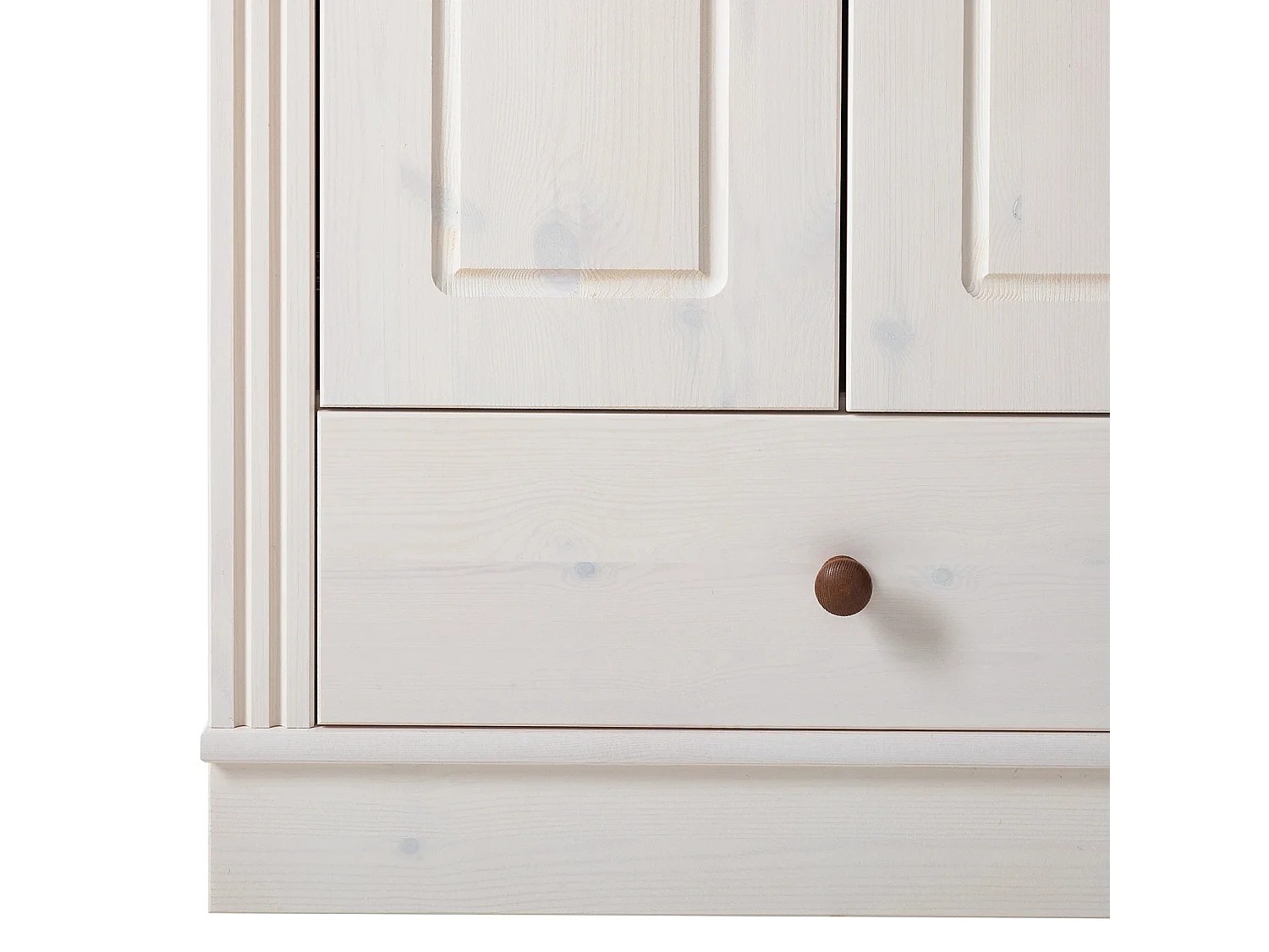 Anita | Armoire avec 2 portes et 1 tiroir en pin blanc