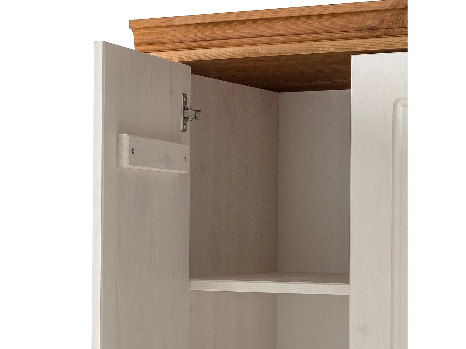 Anita | Armoire avec 2 portes et 1 tiroir en pin blanc