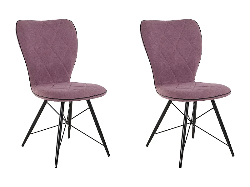Viola | Fauteuil de salle à manger en velours violet, 2 pièces