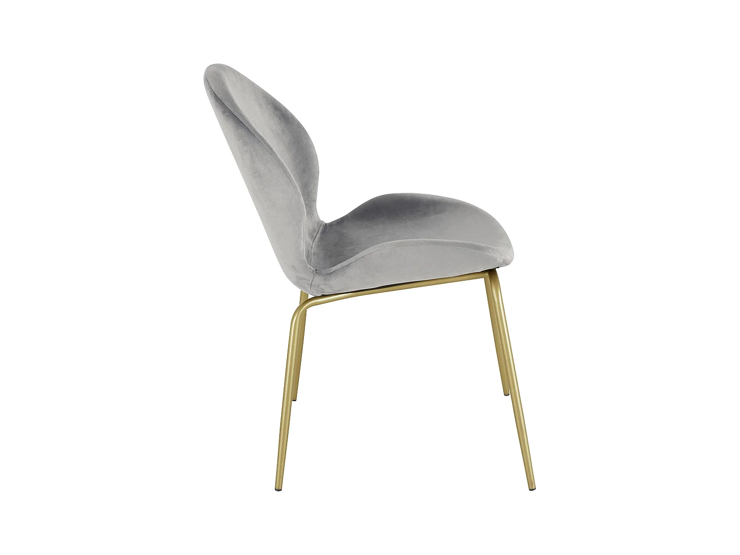 Rafael | Stoel in grijs velours / messing, 2-pak