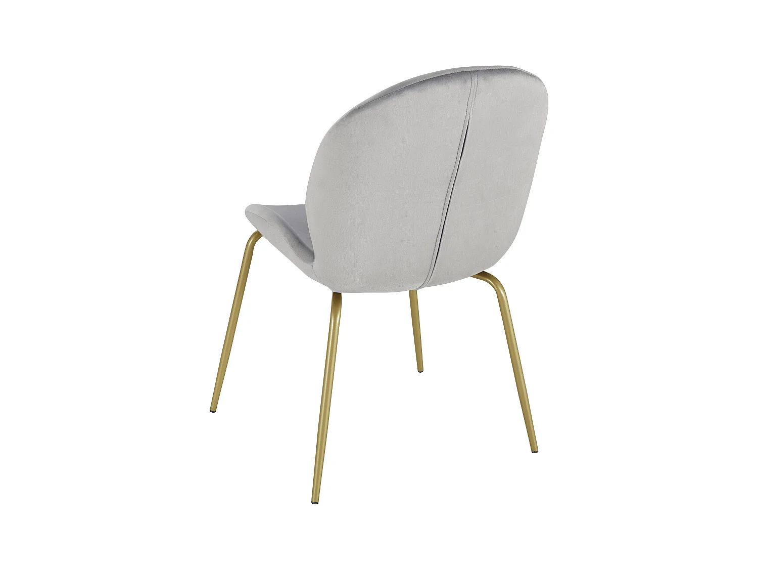 Rafael | Stoel in grijs velours / messing, 2-pak