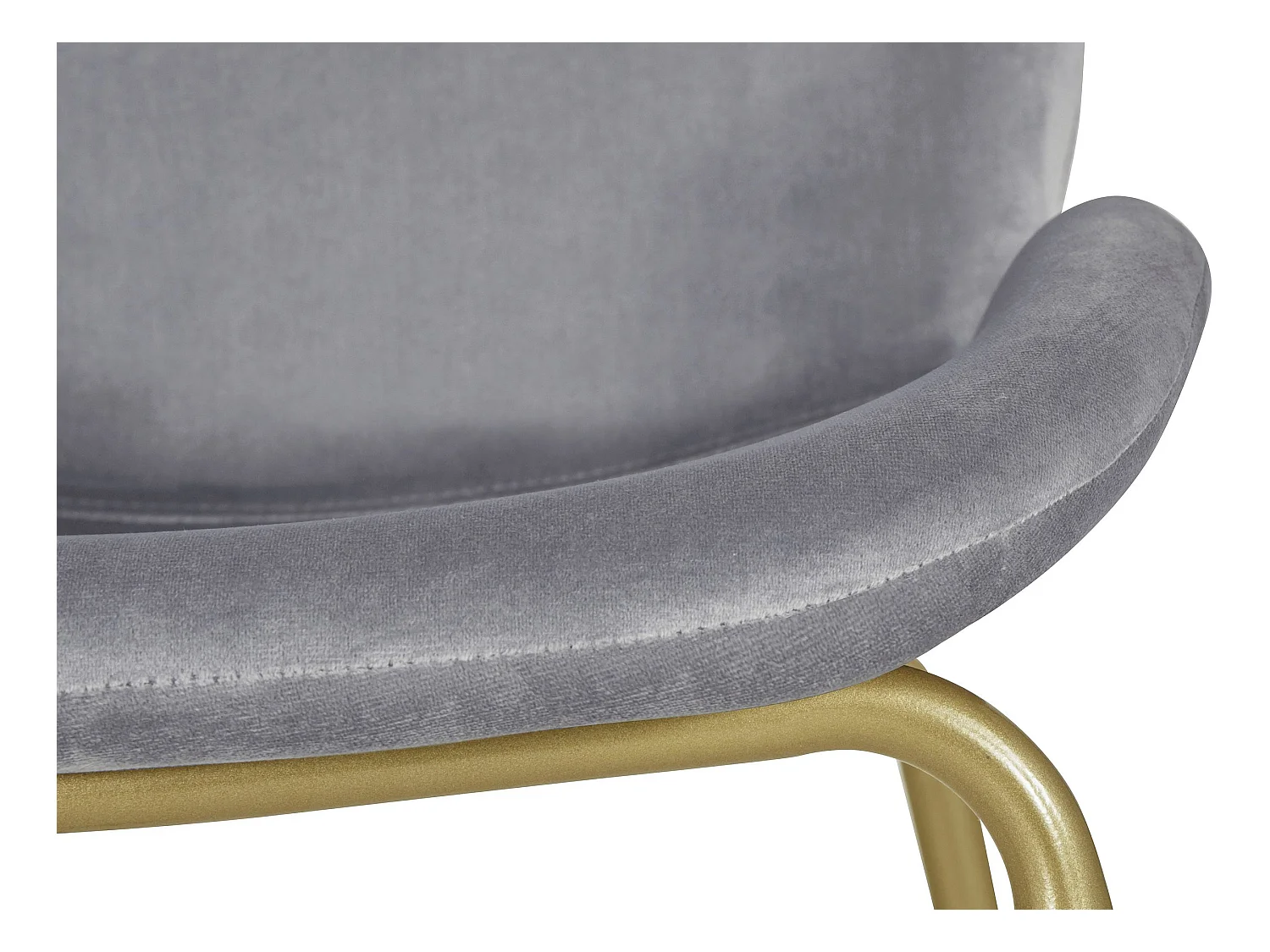 Rafael | Stoel in grijs velours / messing, 2-pak