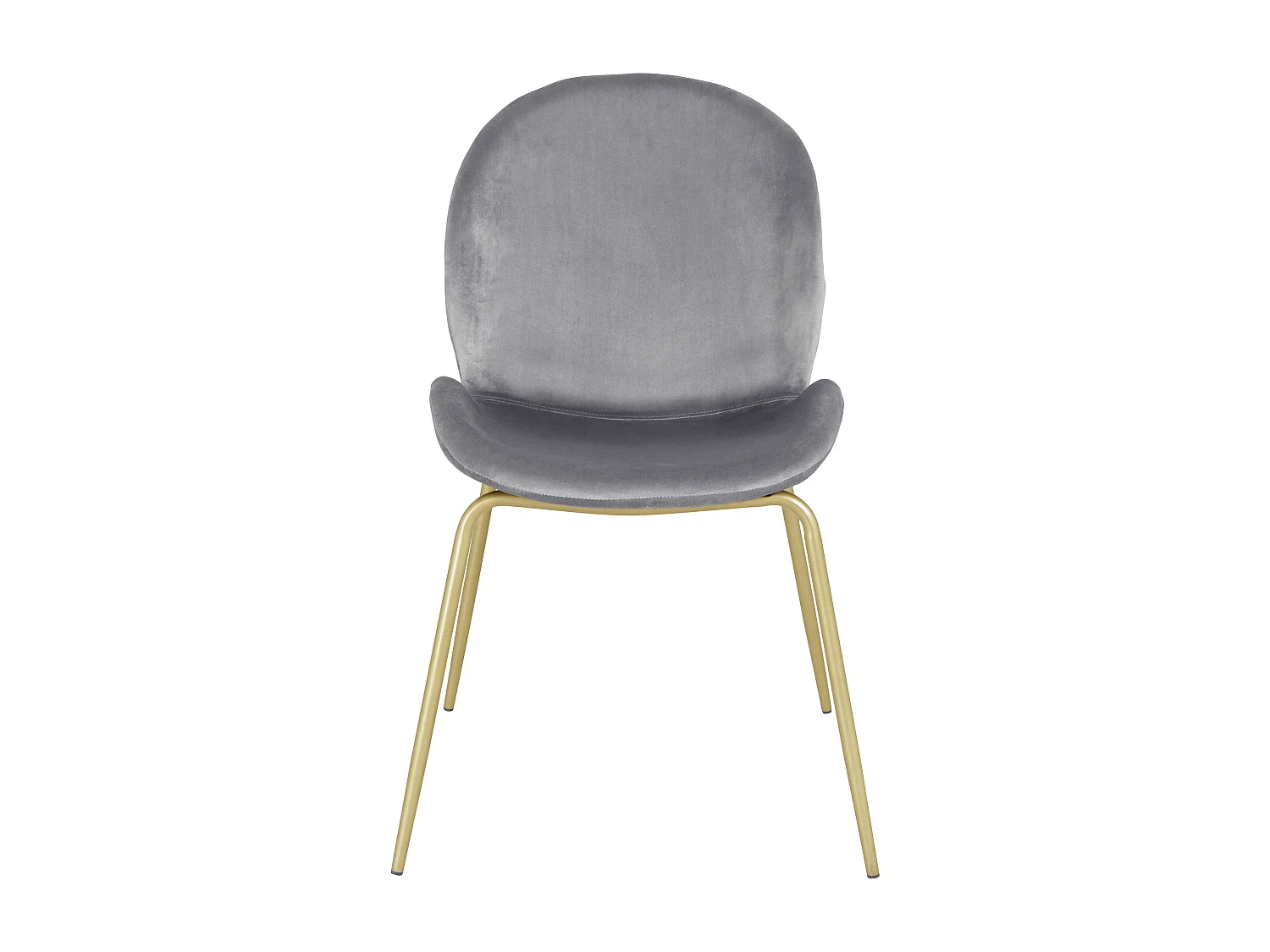 Rafael | Chaise en velours gris / laiton, 2 pièces