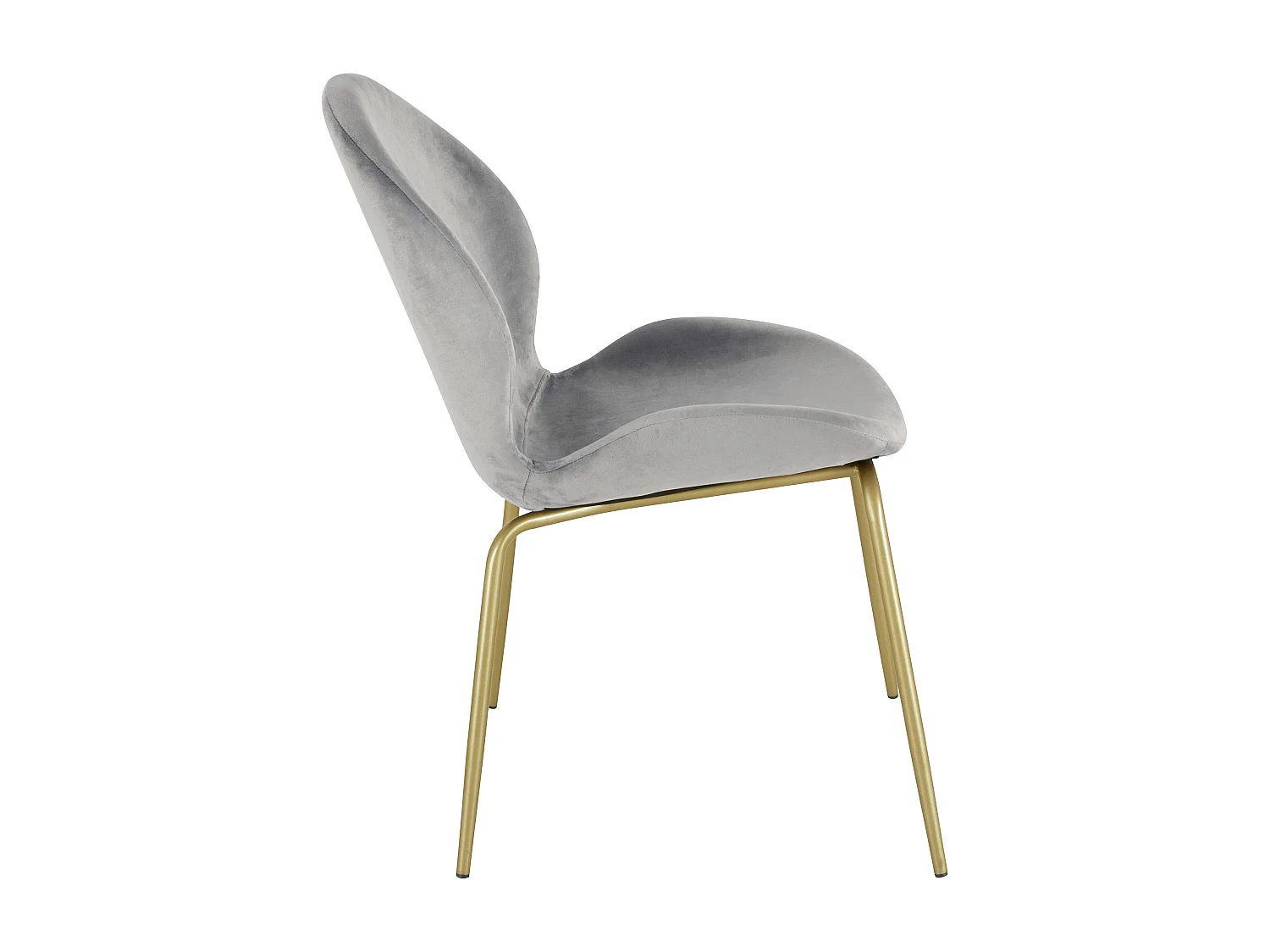 Rafael | Chaise en velours gris / laiton, 2 pièces