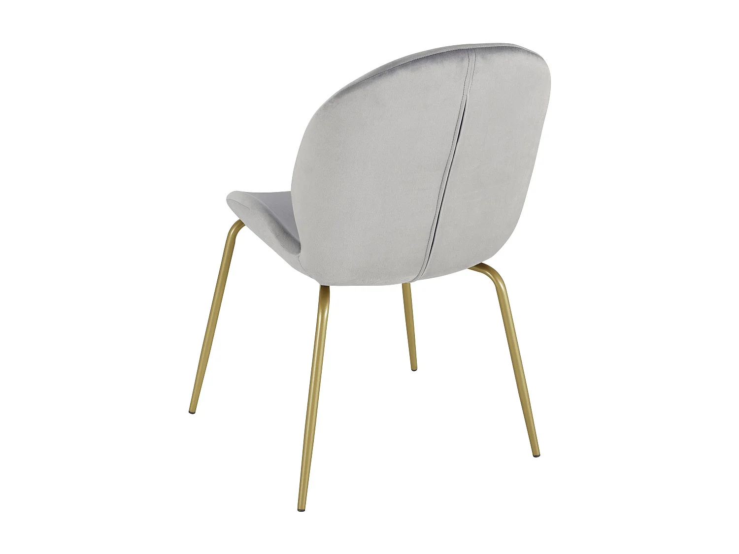 Rafael | Chaise en velours gris / laiton, 2 pièces