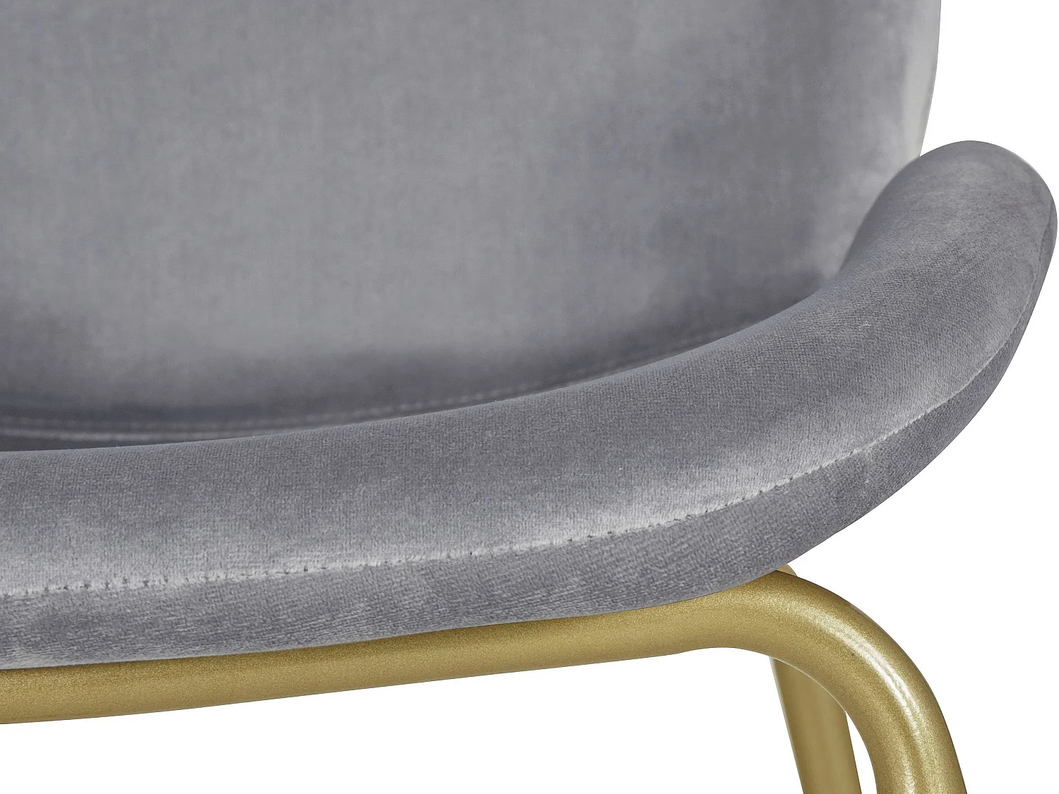 Rafael | Chaise en velours gris / laiton, 2 pièces