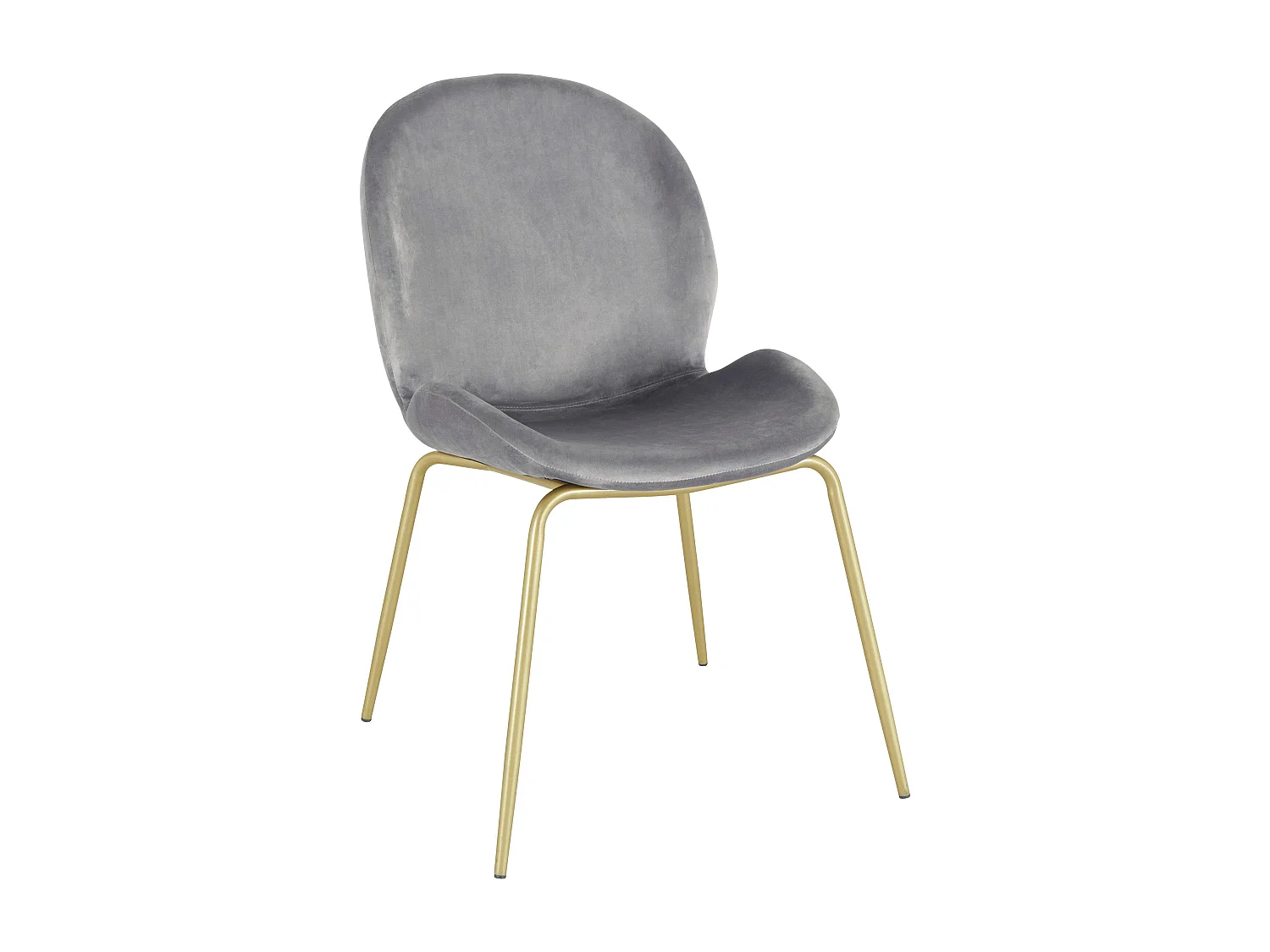Rafael | Chaise en velours gris / laiton, 2 pièces