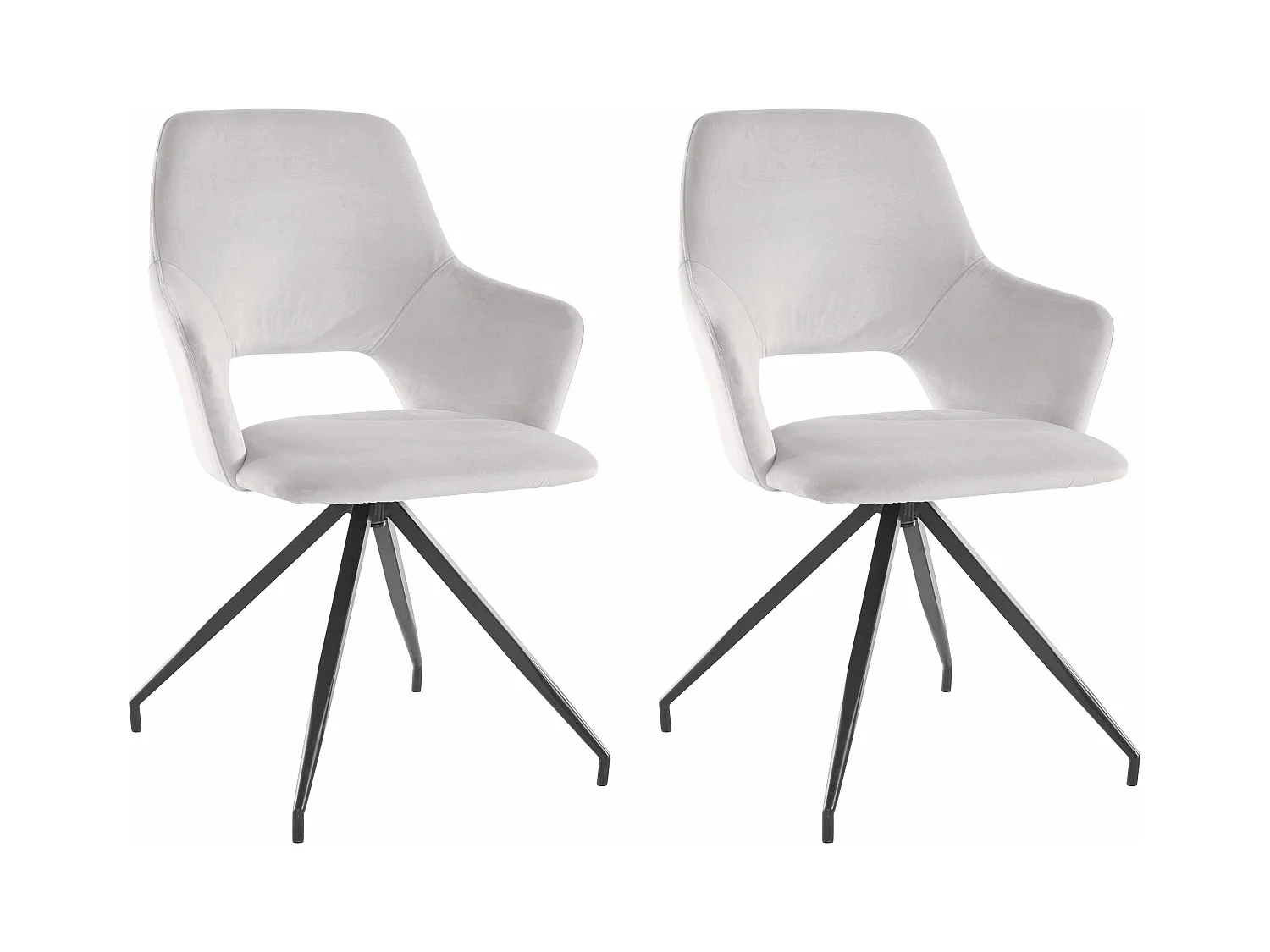 Tracy | Fauteuil in grijs velours, 2 Pak