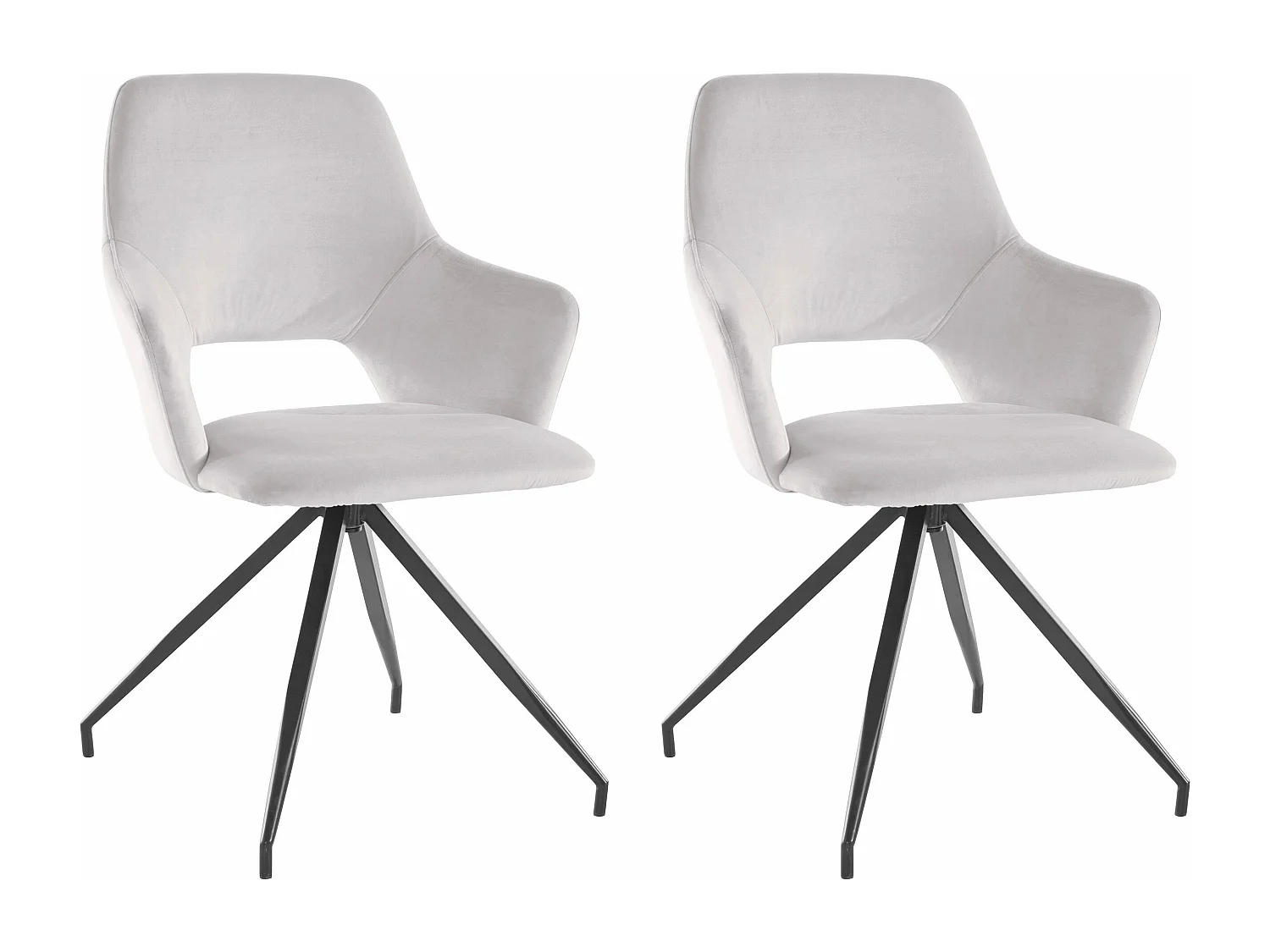 Tracy | Fauteuil en velours gris, 2 pièces